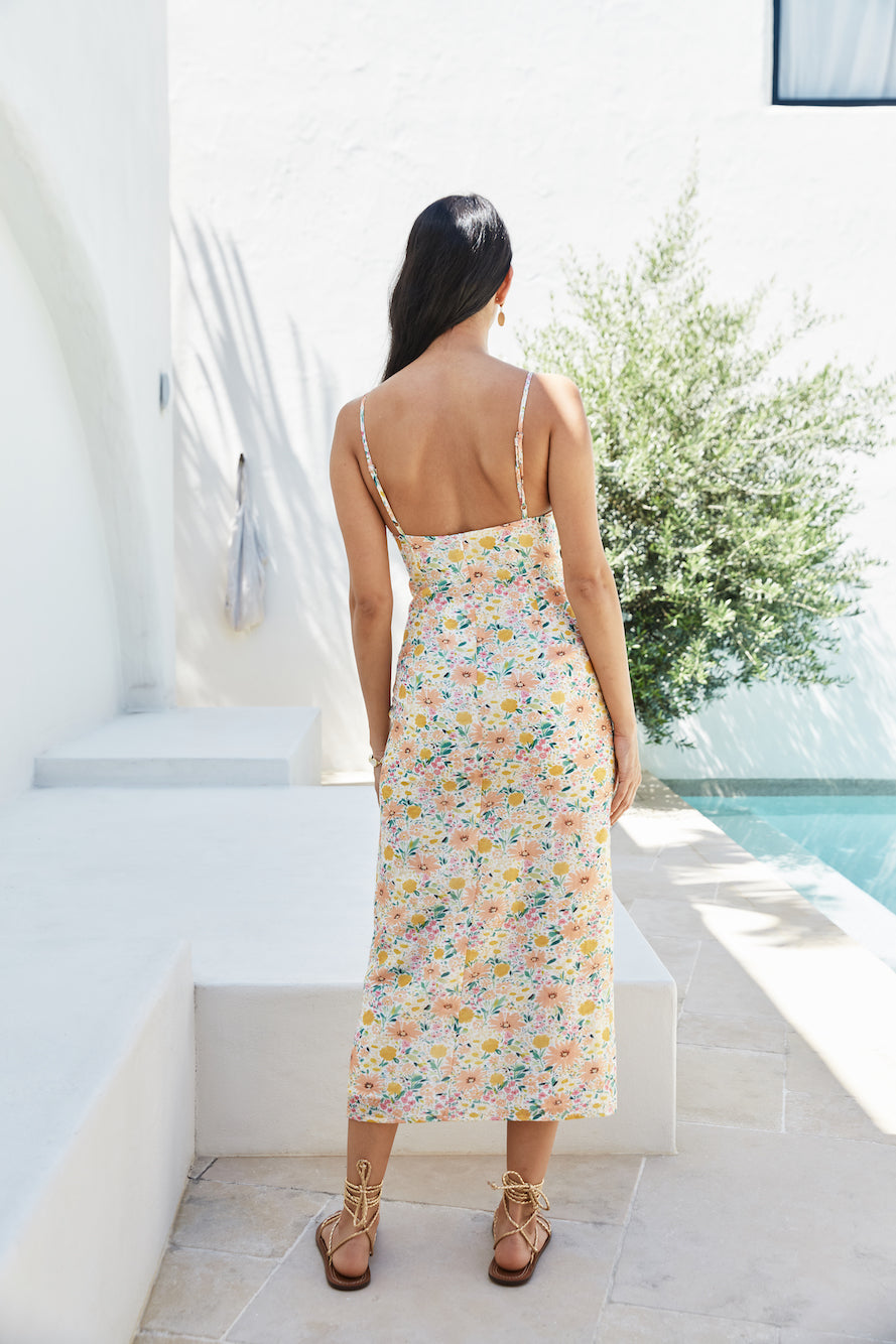 Sunset Promises Midi Dress Orange-Seaa Fashion