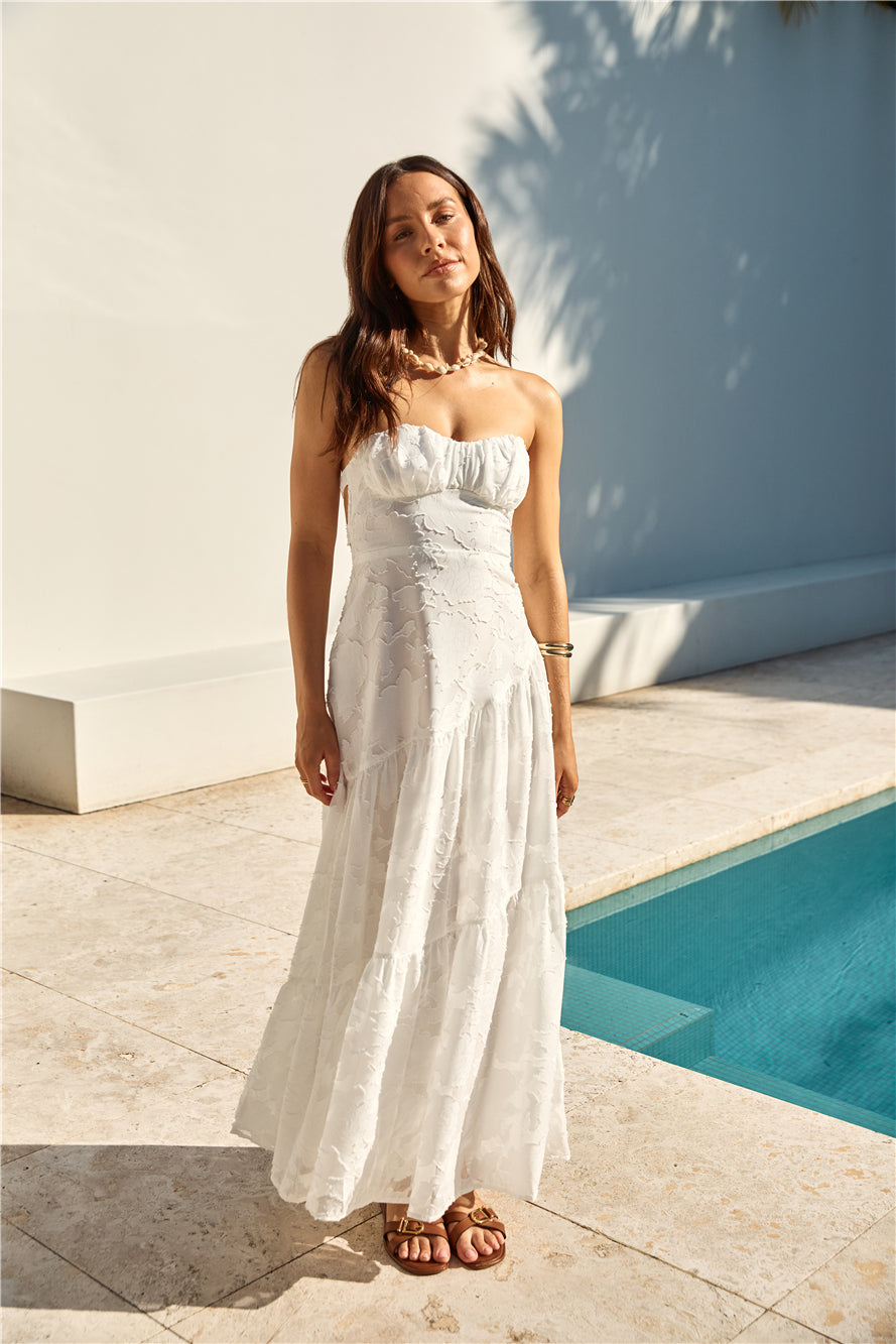 You and Me Strapless Maxi Dress White-Seaa Fashion