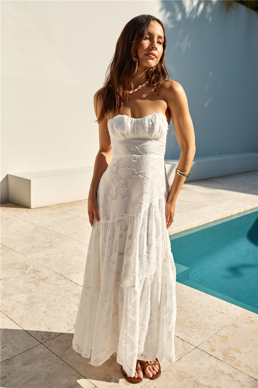 You and Me Strapless Maxi Dress White-Seaa Fashion