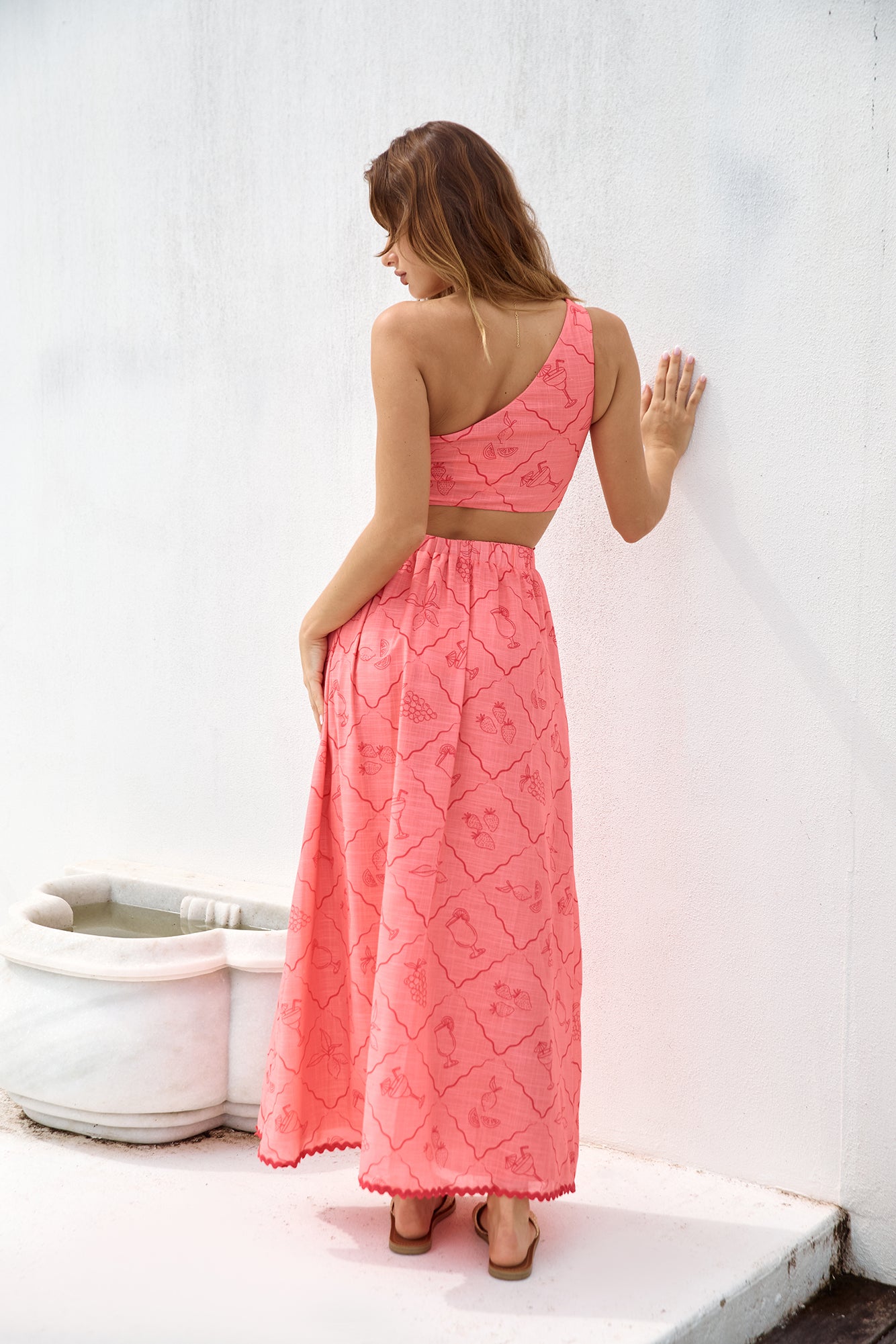 Another Round One Shoulder Crop Top Red-Seaa Fashion