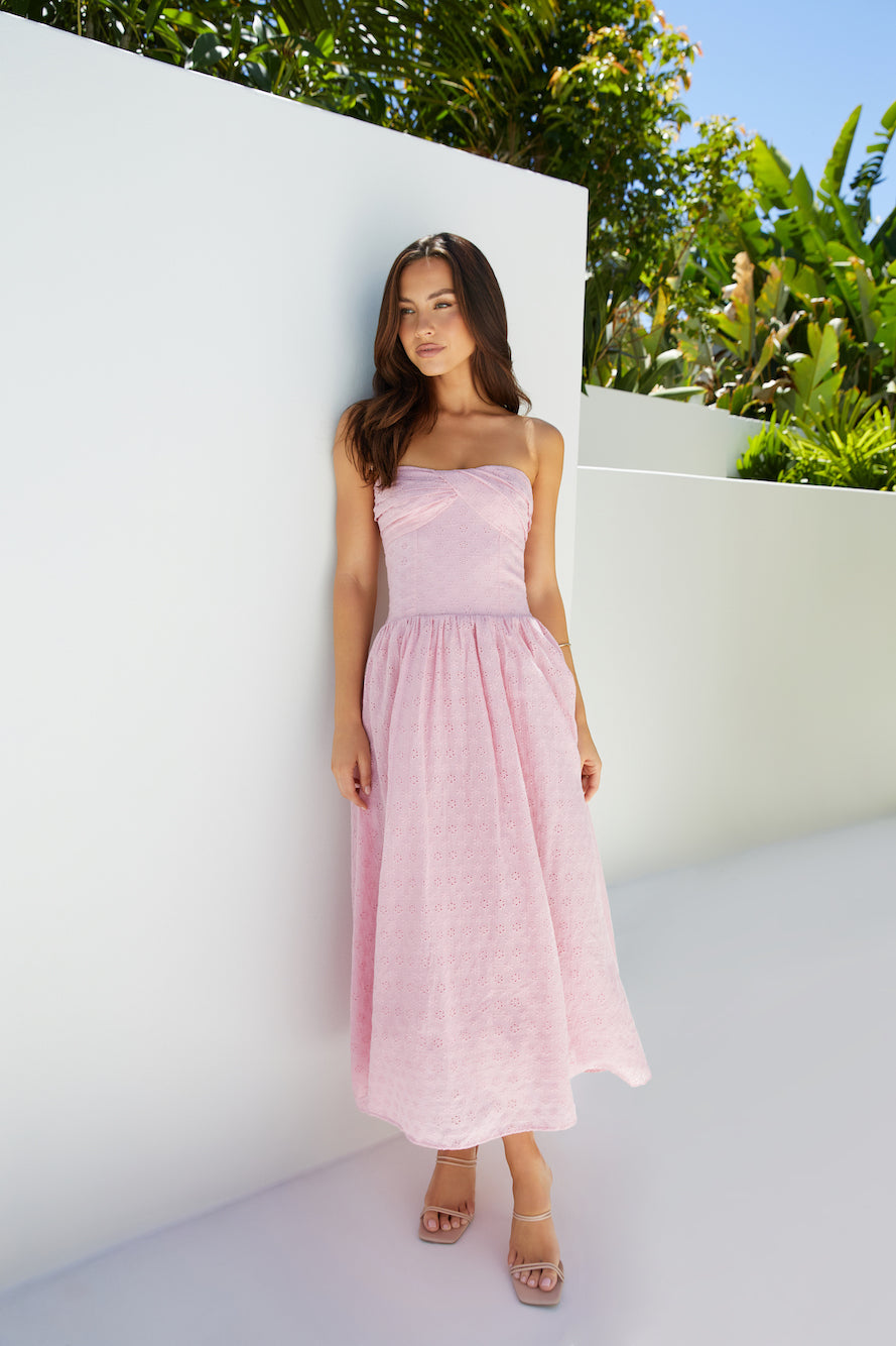 Mimi Moments Strapless Maxi Dress Pink-Seaa Fashion
