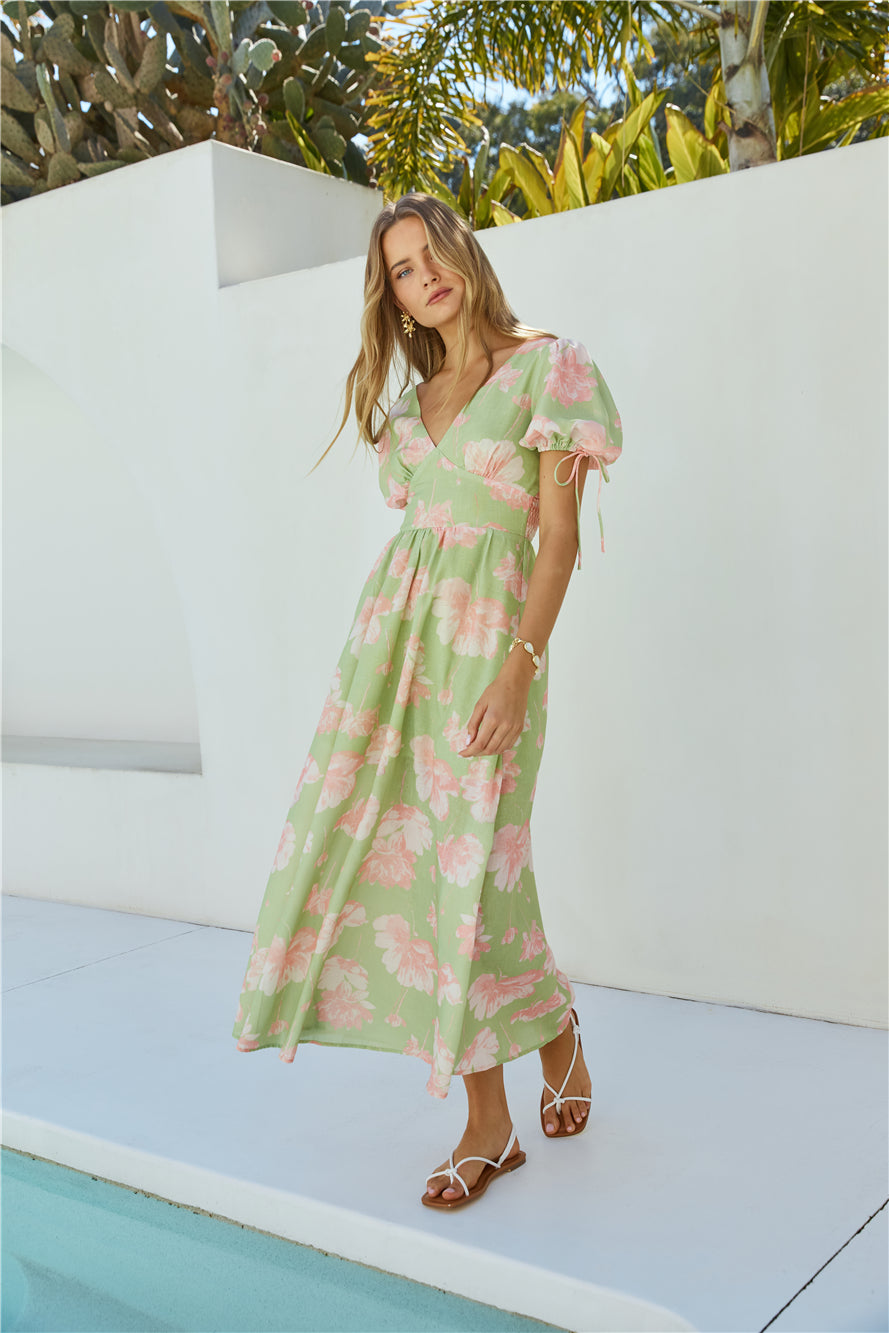 Blossom Season Maxi Dress Green-Seaa Fashion