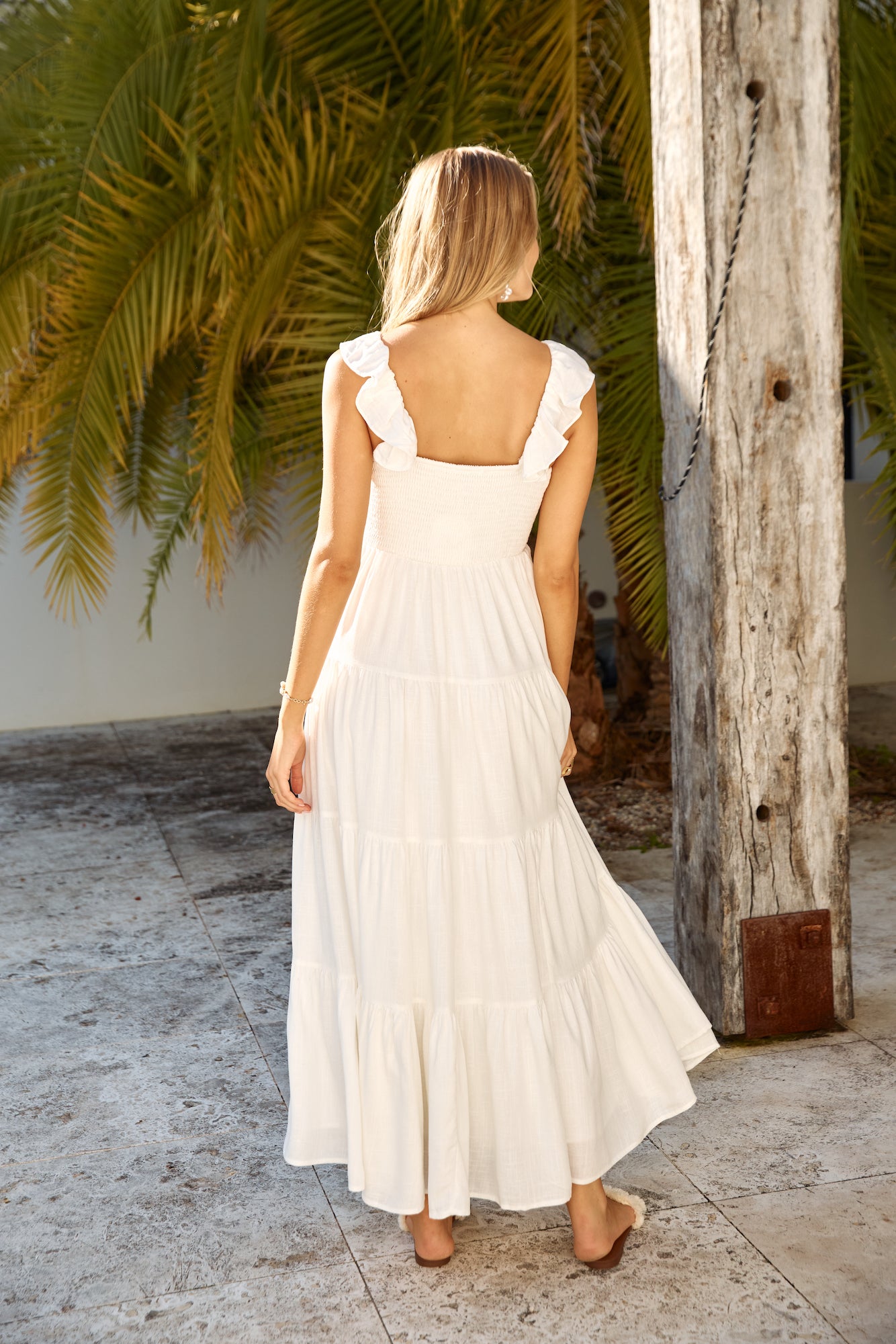 Blossoming Love Maxi Dress White-Seaa Fashion