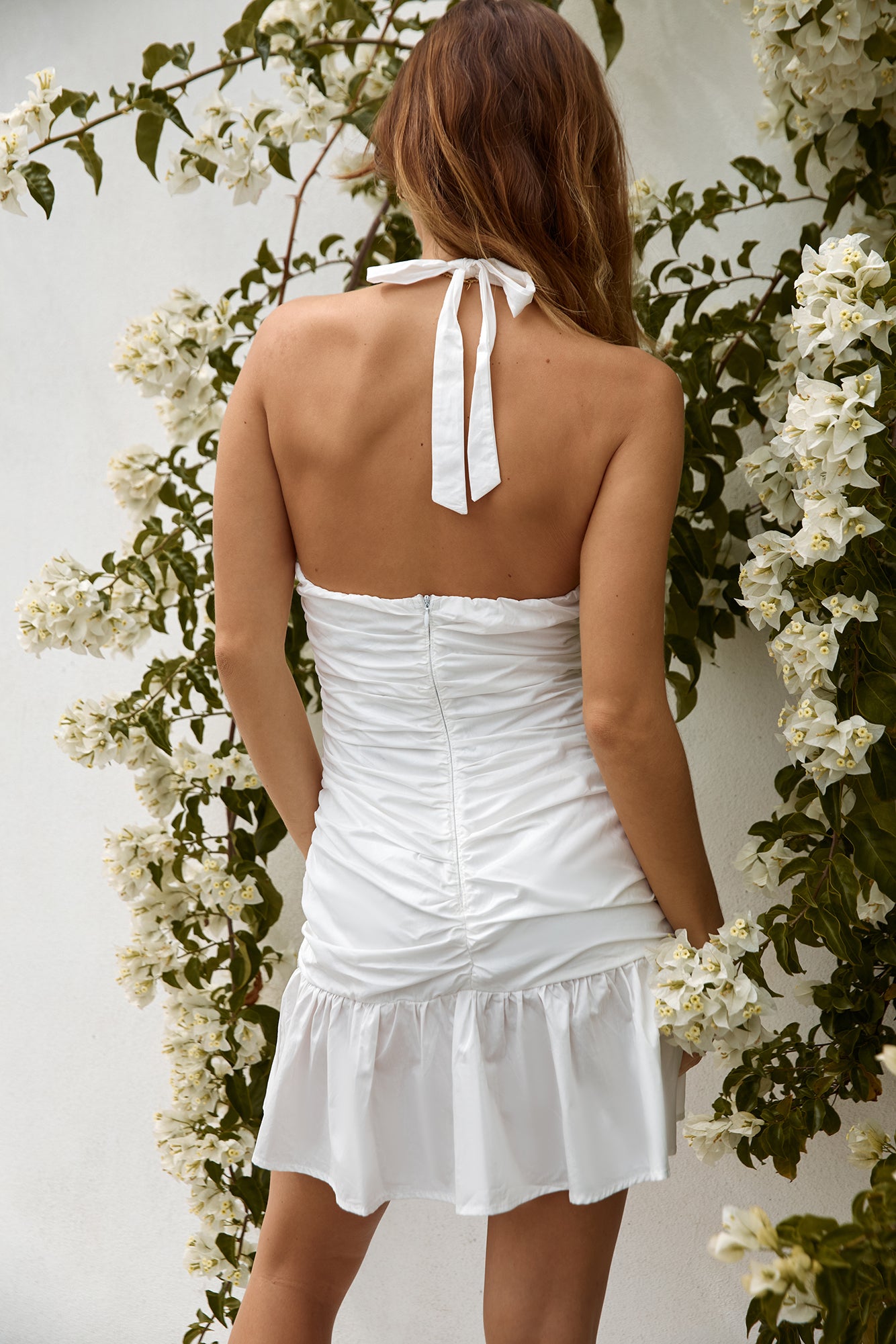 To Be Loved Halter Mini Dress White-Seaa Fashion