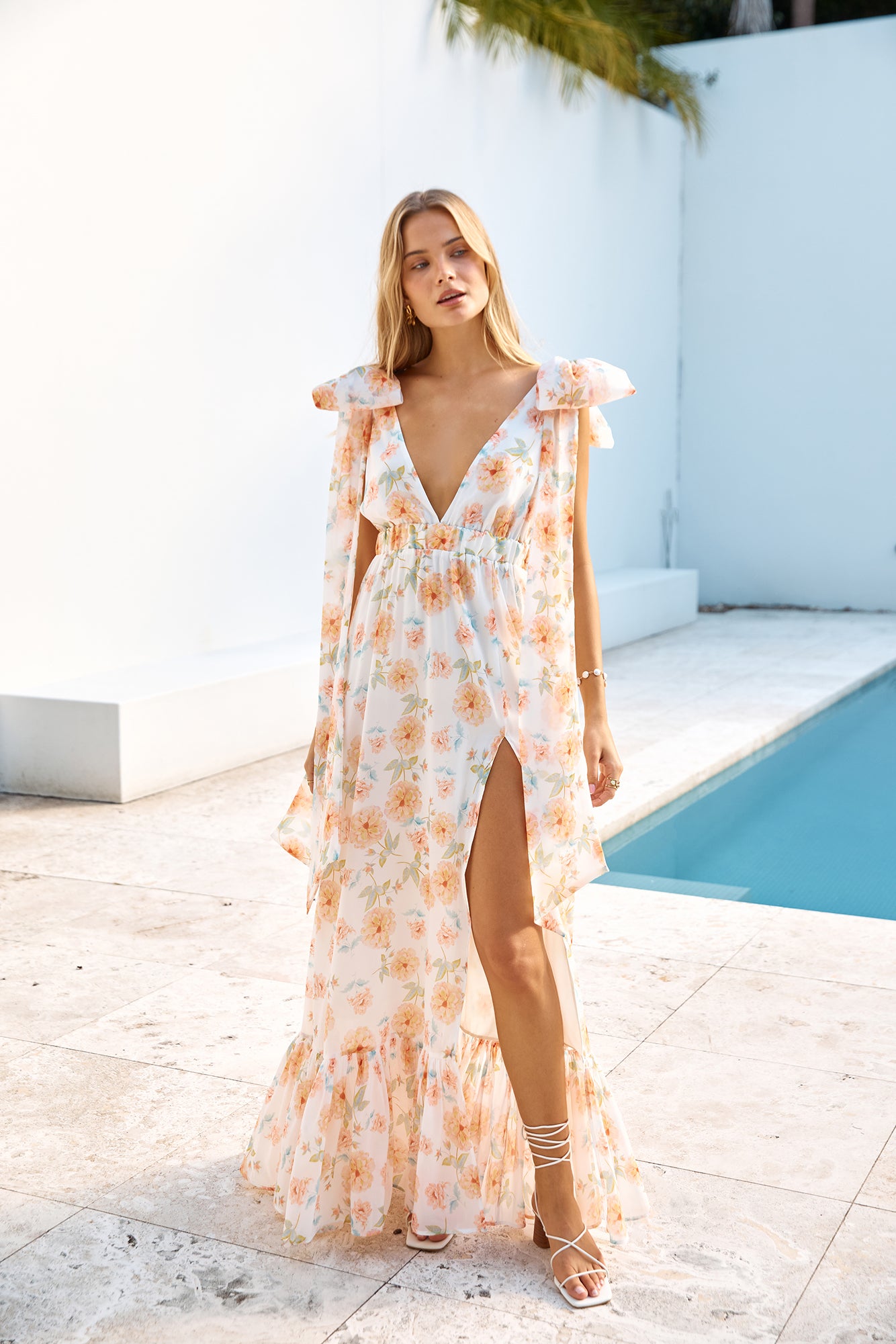 Beauty Of Springtime Maxi Dress White-Seaa Fashion