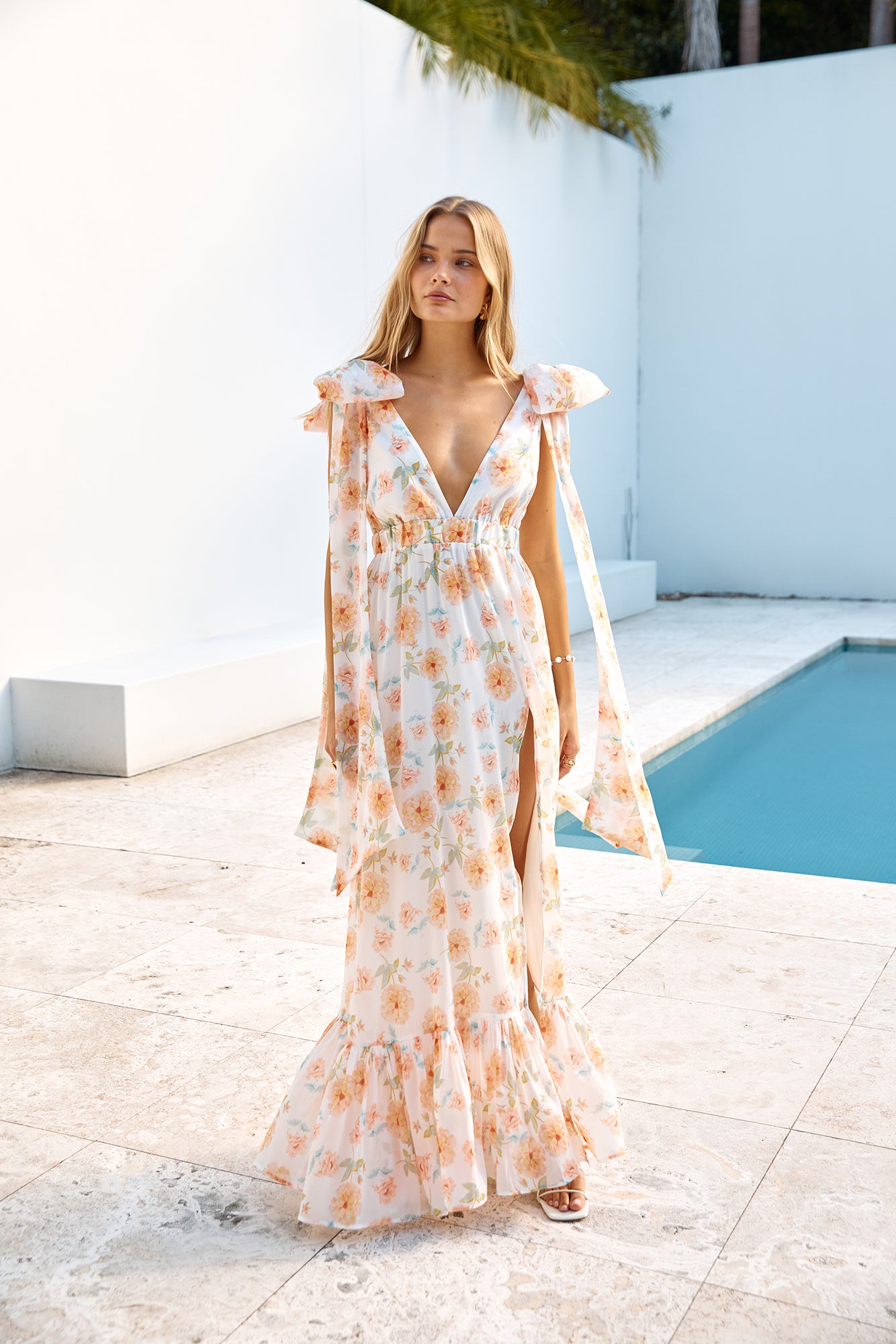 Beauty Of Springtime Maxi Dress White-Seaa Fashion