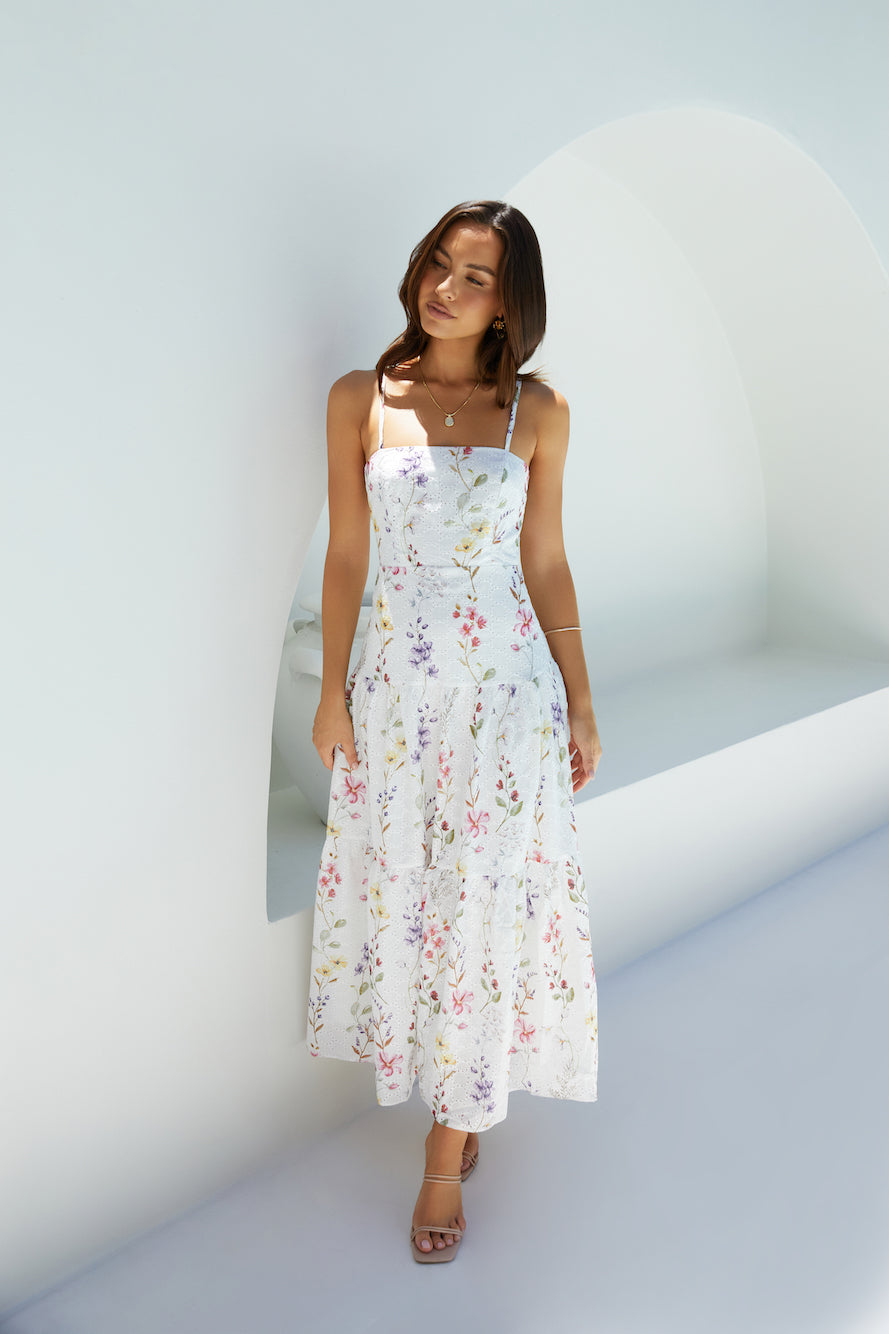 Luminous Field Floral Maxi Dress White-Seaa Fashion