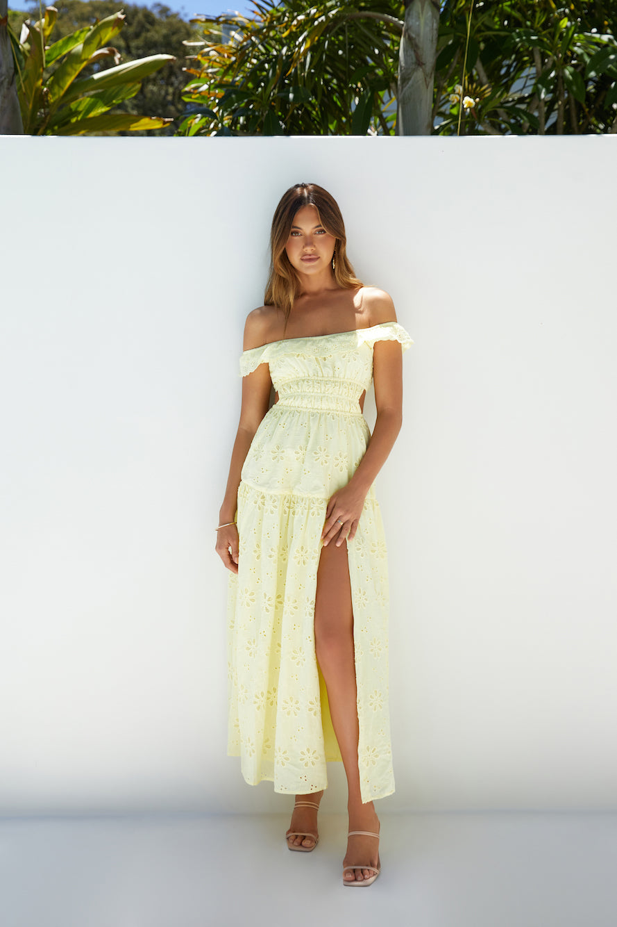Lemon Blossom Maxi Dress Yellow-Seaa Fashion