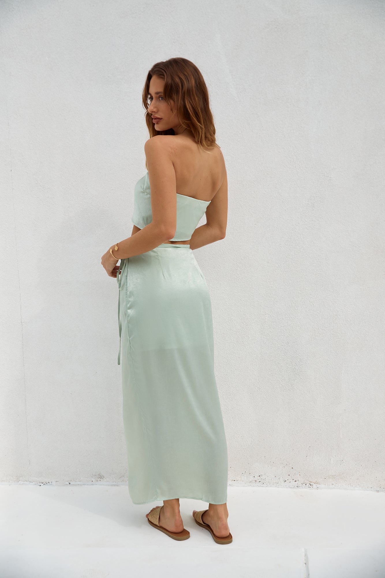 Here To Stay Maxi Skirt Green-Seaa Fashion