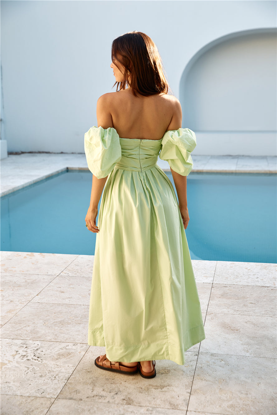 Bella Off-Shoulder Maxi Dress Green-Seaa Fashion