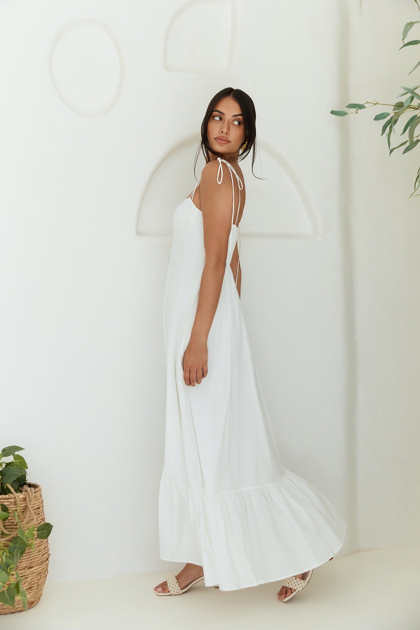 By Your Side Maxi Dress White-Seaa Fashion