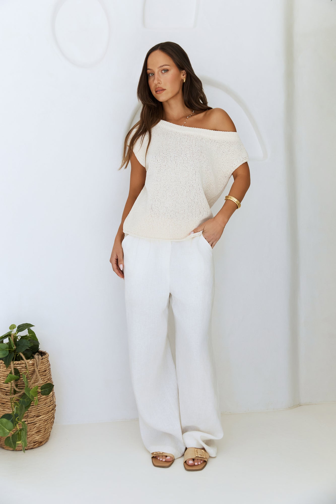 Forever And More Off Shoulder Top Cream-Seaa Fashion