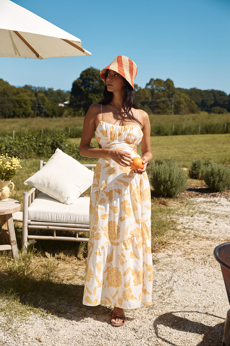 Sunset Trails Maxi Dress Yellow-Seaa Fashion
