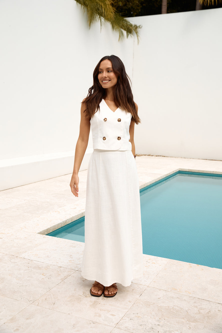 Yolanda Maxi Skirt White-Seaa Fashion