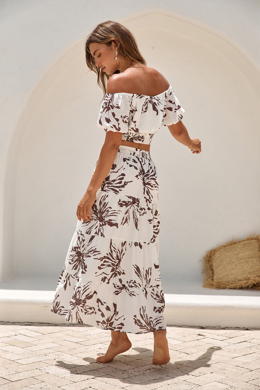Island Whisper Maxi Skirt Brown-Seaa Fashion