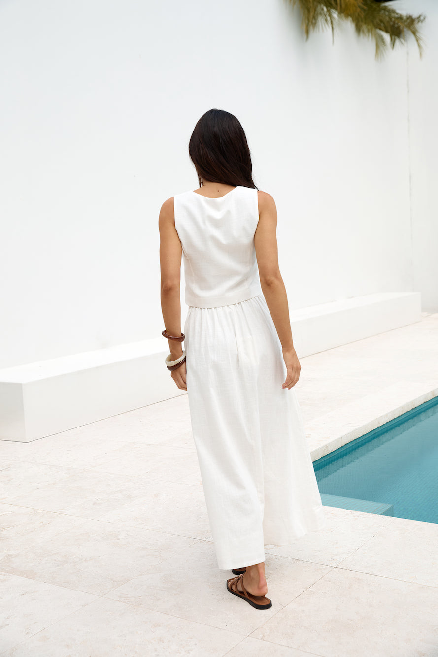 Yolanda Maxi Skirt White-Seaa Fashion