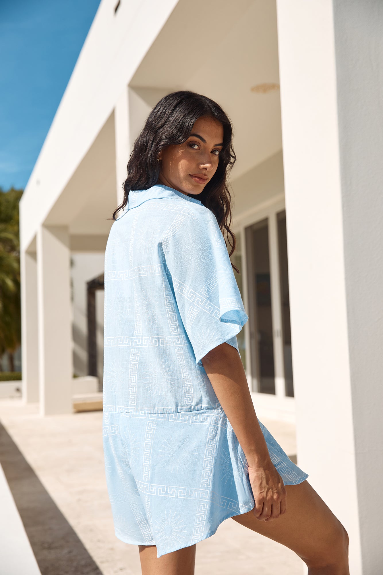 Chic On Shore Romper Blue-Seaa Fashion