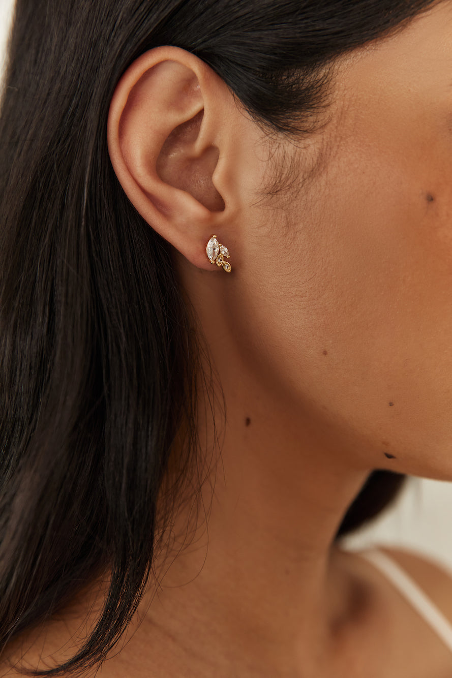 18K Gold Plated Autumn Leaves Earrings Gold-Seaa Fashion