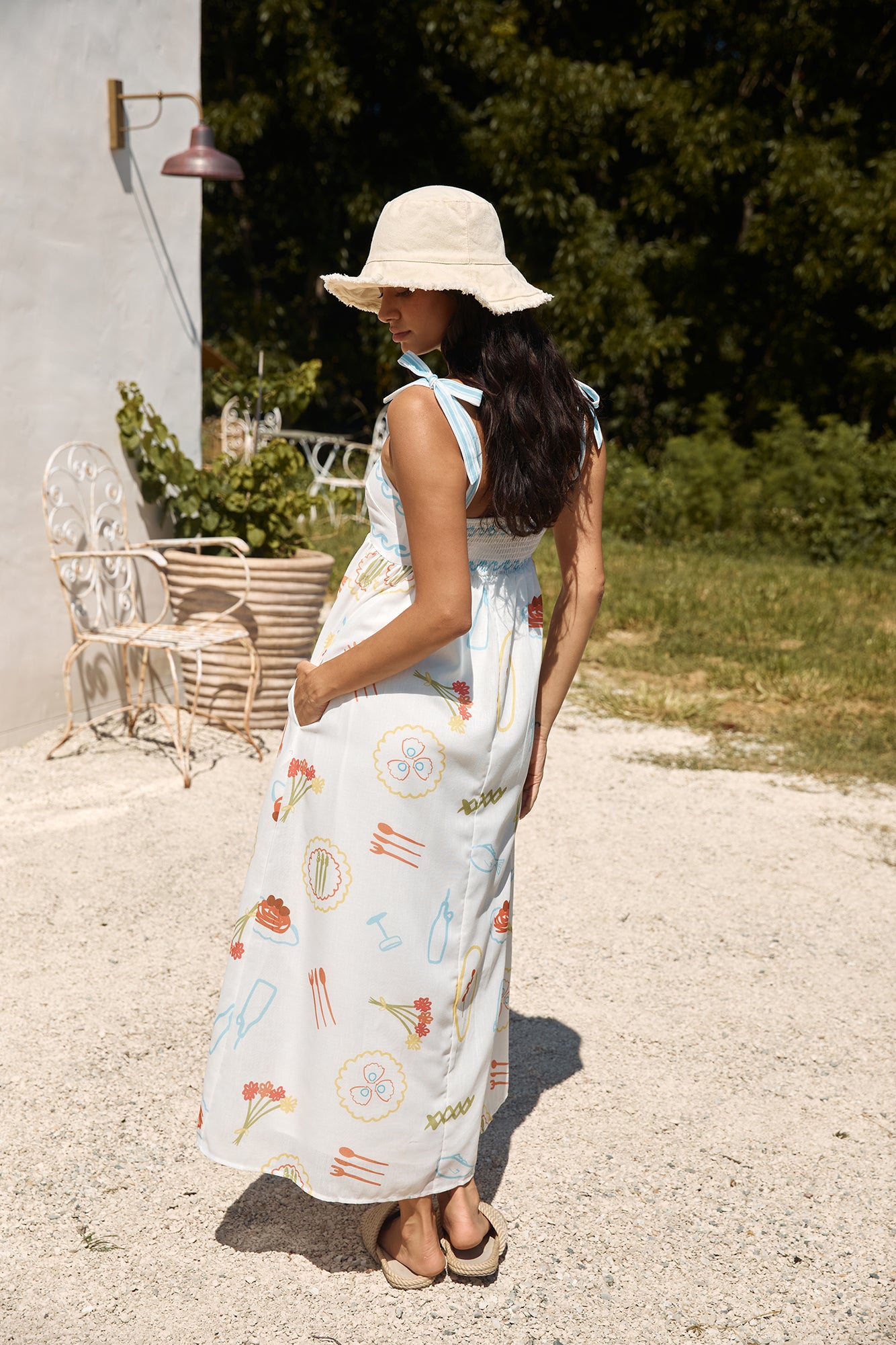 Provence Escape Linen Maxi Dress Multi-Seaa Fashion