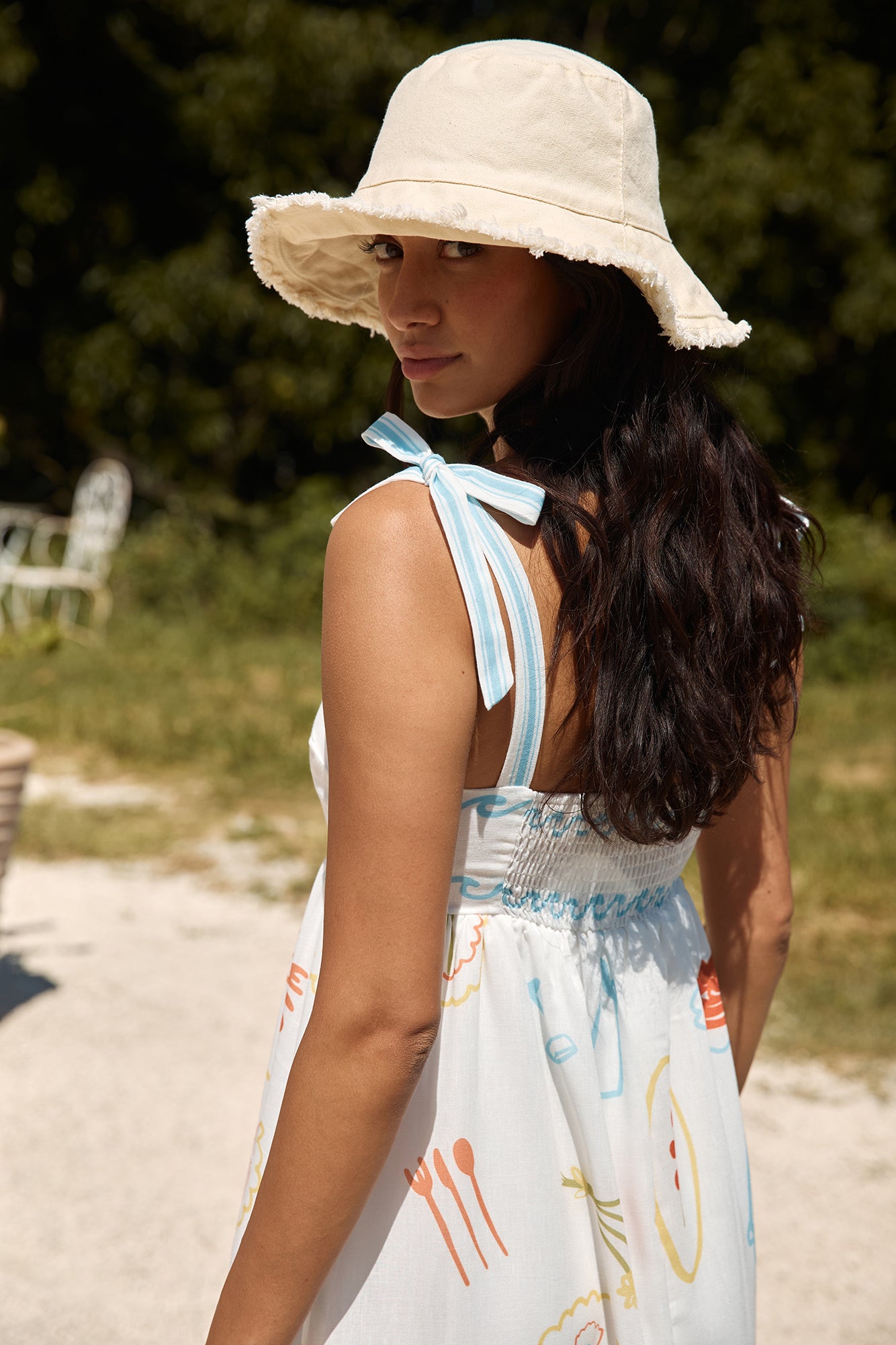 Provence Escape Linen Maxi Dress Multi-Seaa Fashion