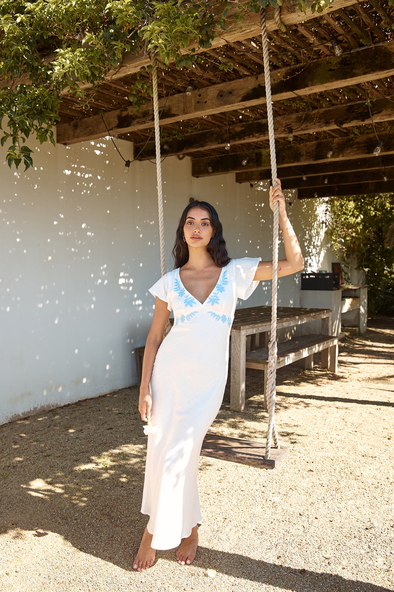 Sweetest Dreams Linen Maxi Dress White-Seaa Fashion