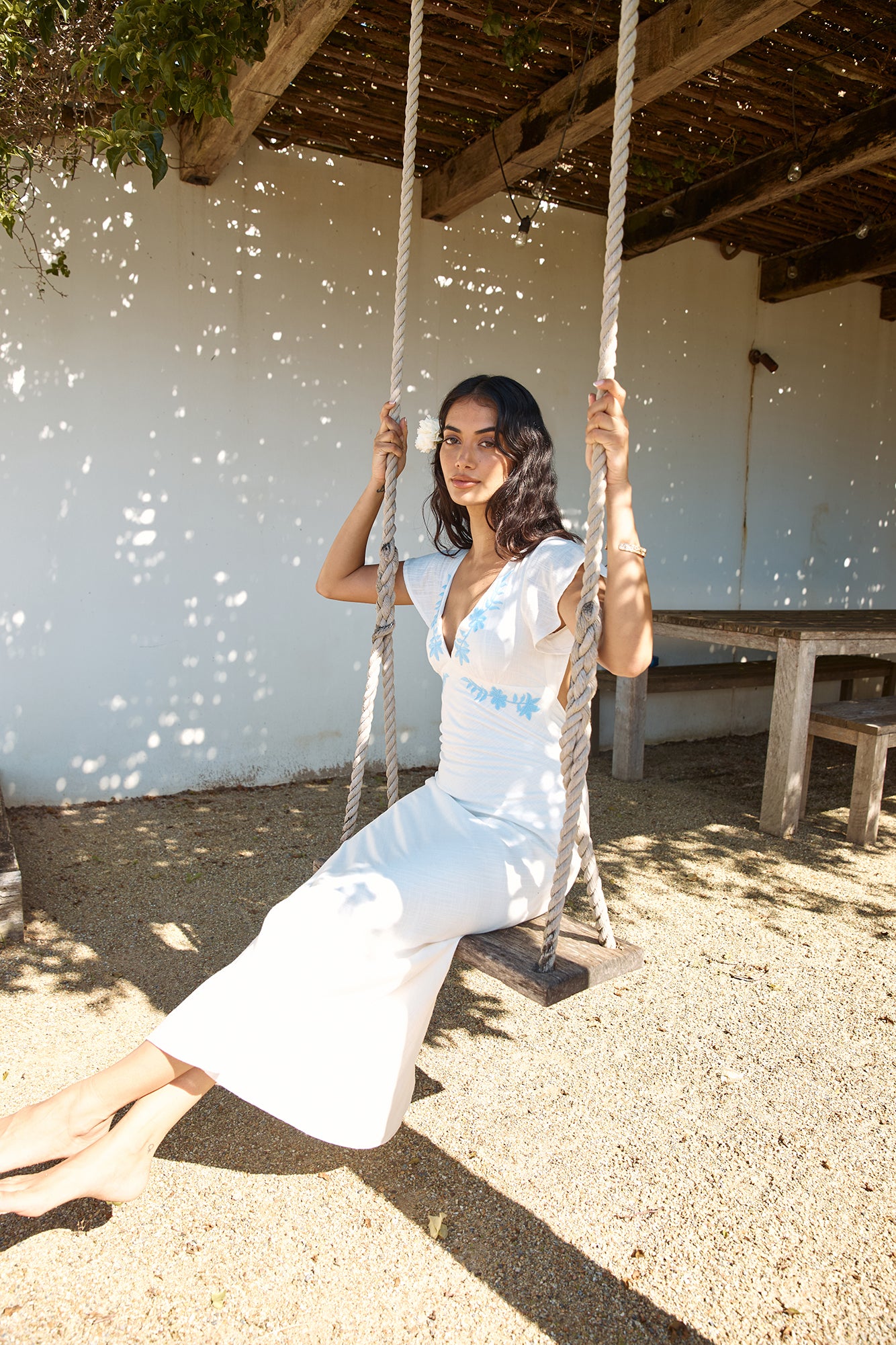 Sweetest Dreams Linen Maxi Dress White-Seaa Fashion