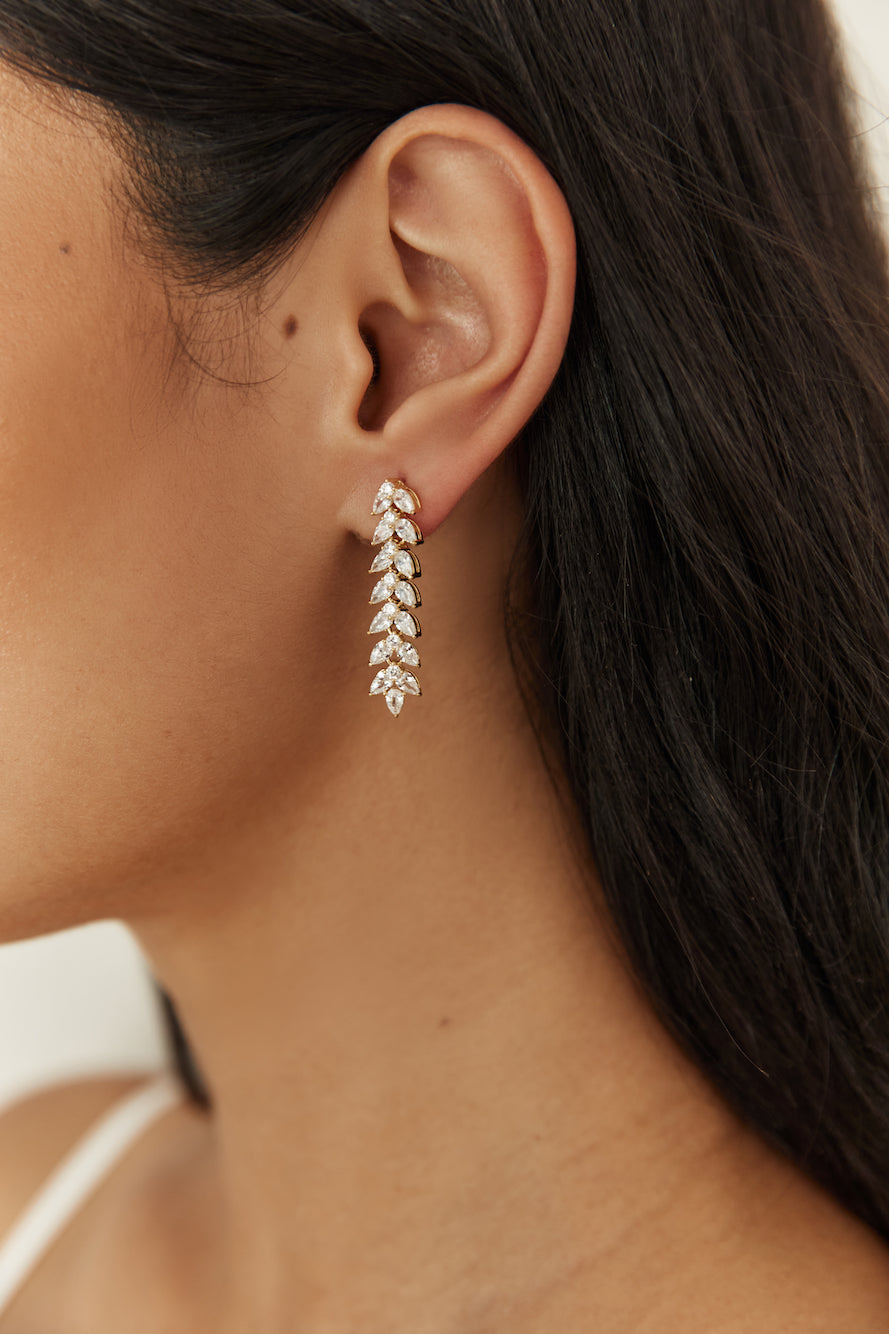 18K Gold Plated Shimmer Spark Earrings Gold-Seaa Fashion