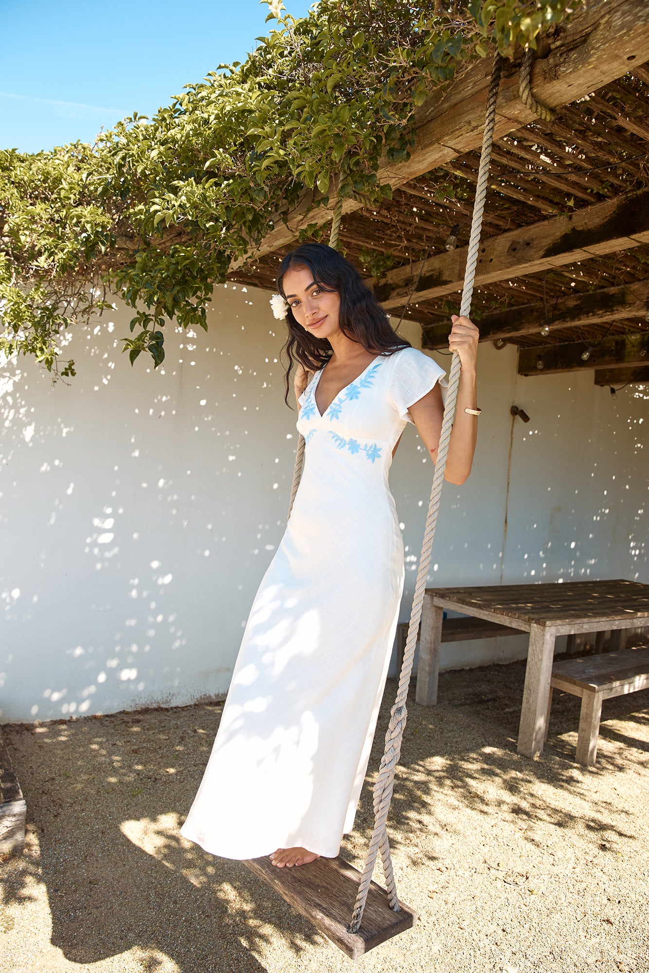 Sweetest Dreams Linen Maxi Dress White-Seaa Fashion