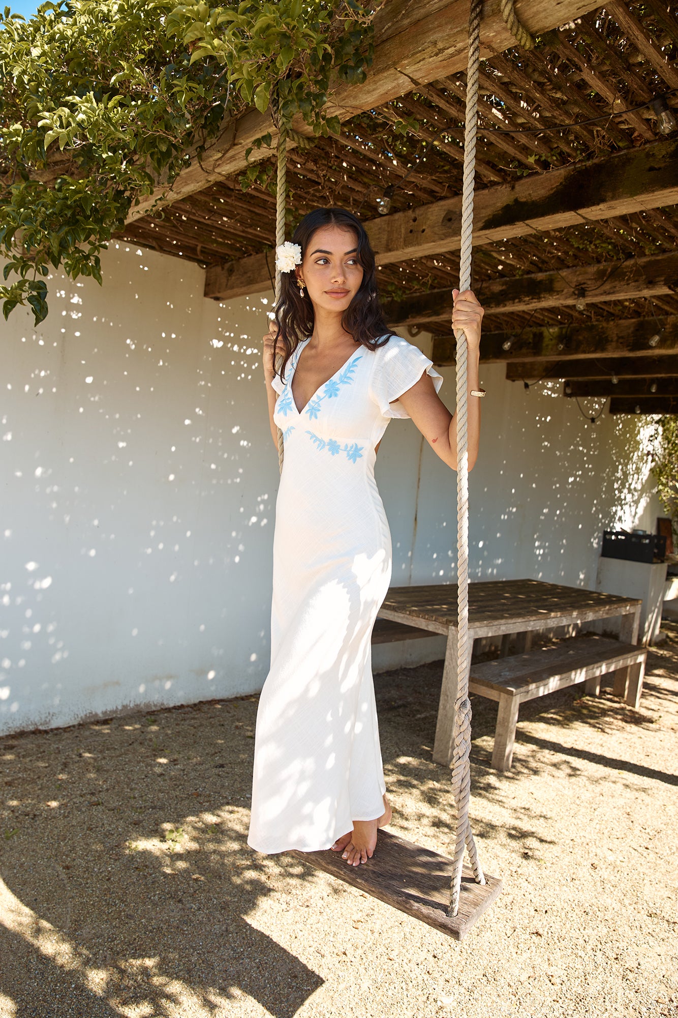 Sweetest Dreams Linen Maxi Dress White-Seaa Fashion