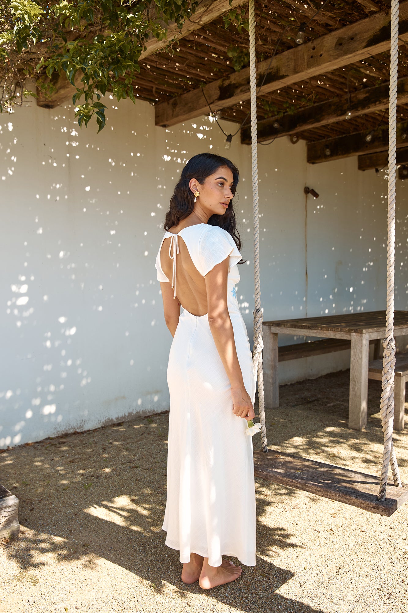 Sweetest Dreams Linen Maxi Dress White-Seaa Fashion