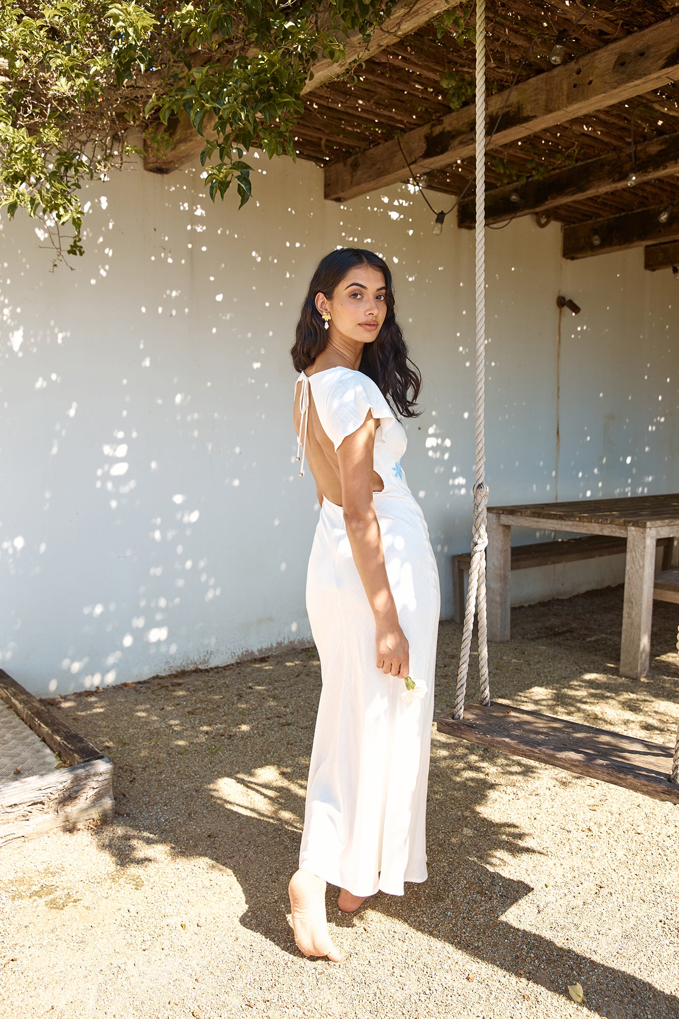 Sweetest Dreams Linen Maxi Dress White-Seaa Fashion