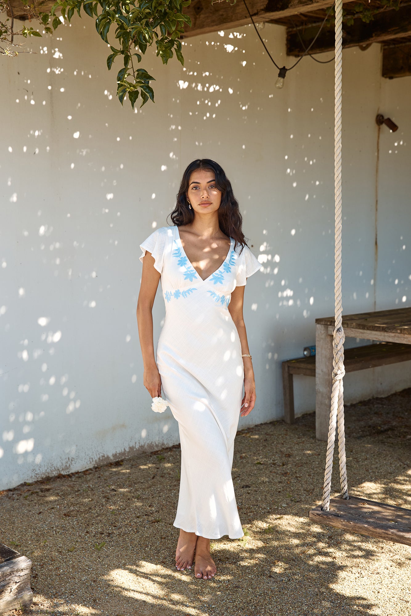 Sweetest Dreams Linen Maxi Dress White-Seaa Fashion