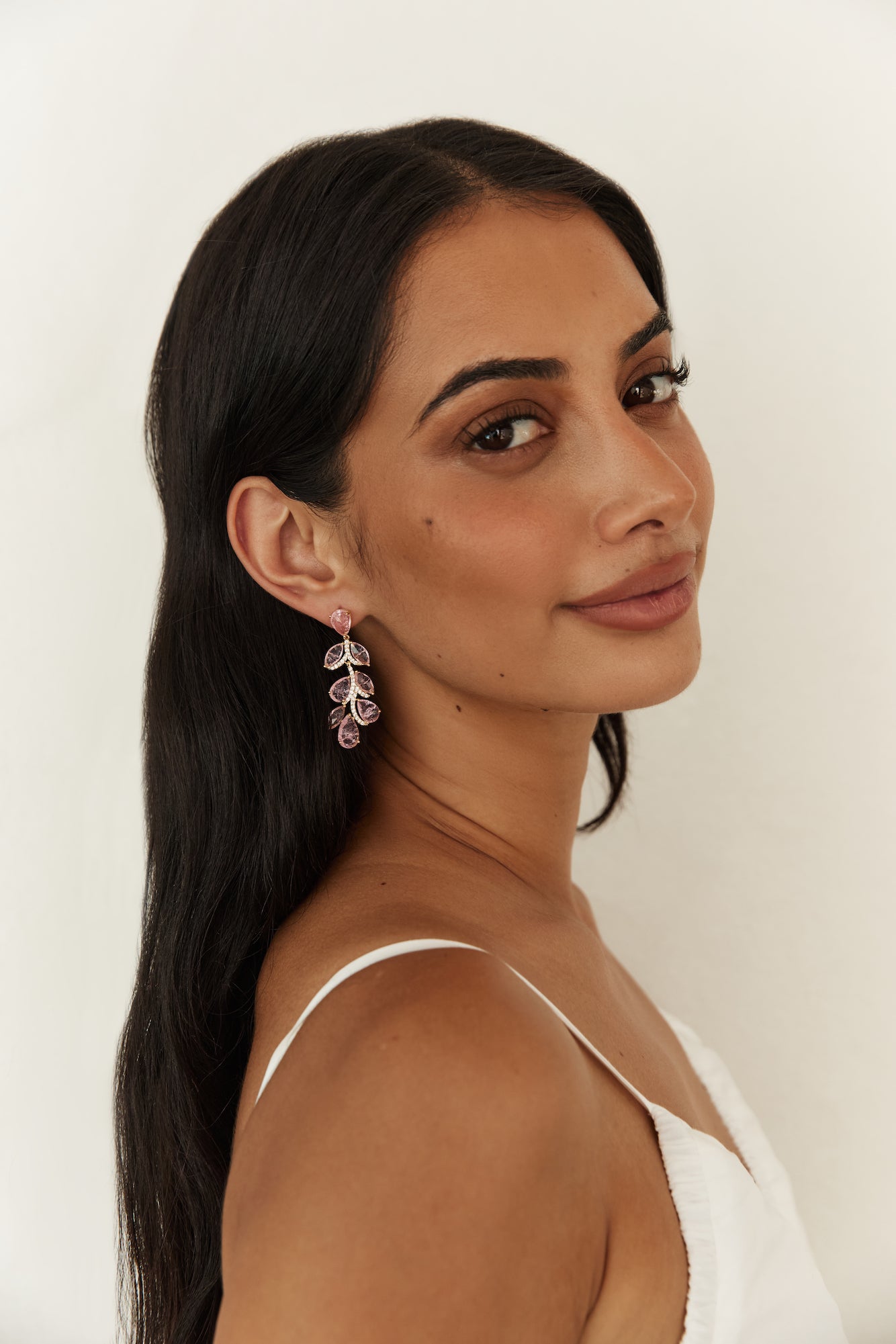 18K Gold Plated Rose Petals Earrings Gold-Seaa Fashion