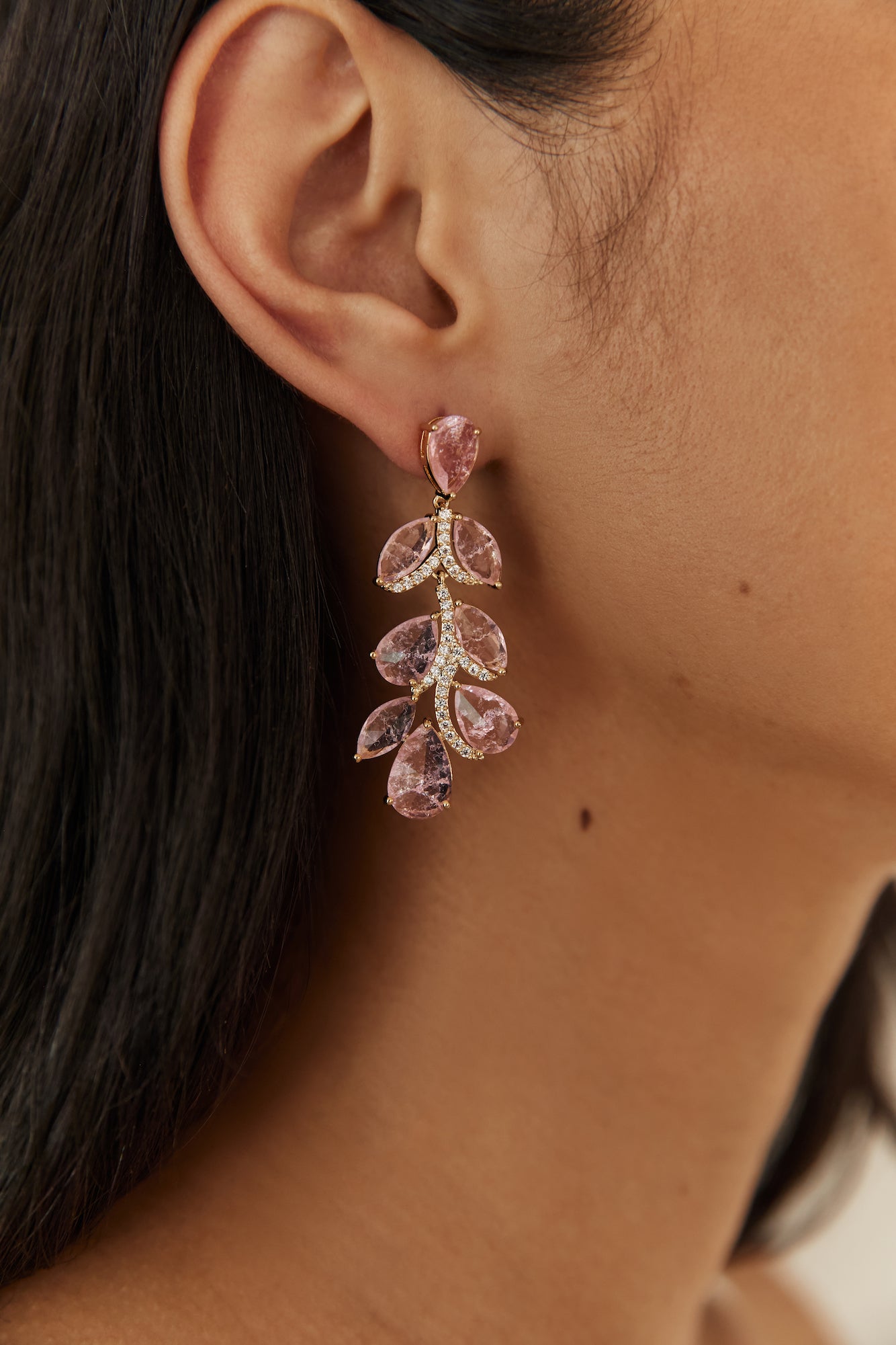 18K Gold Plated Rose Petals Earrings Gold-Seaa Fashion