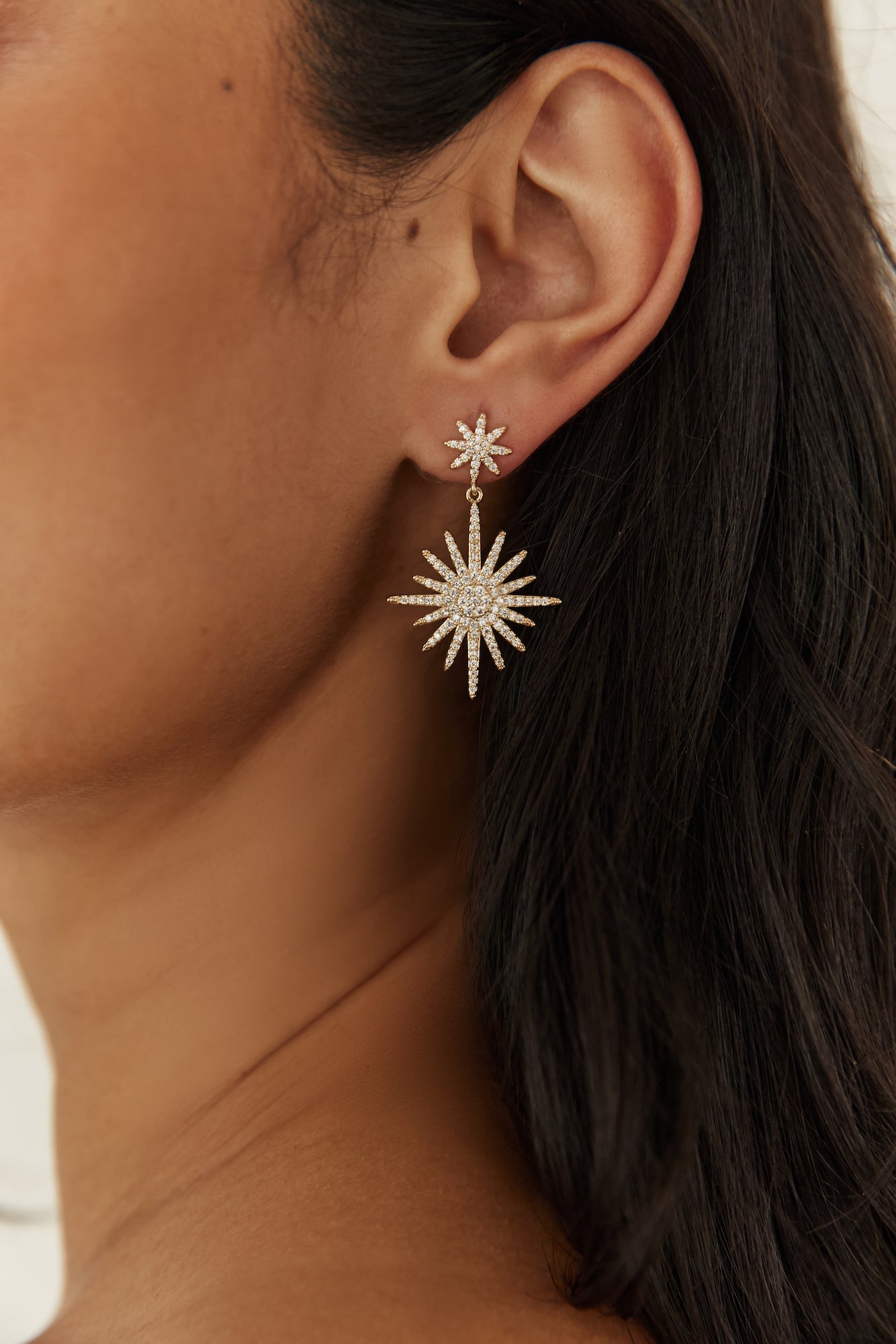 18k Gold Plated Under Stars Earrings Gold-Seaa Fashion
