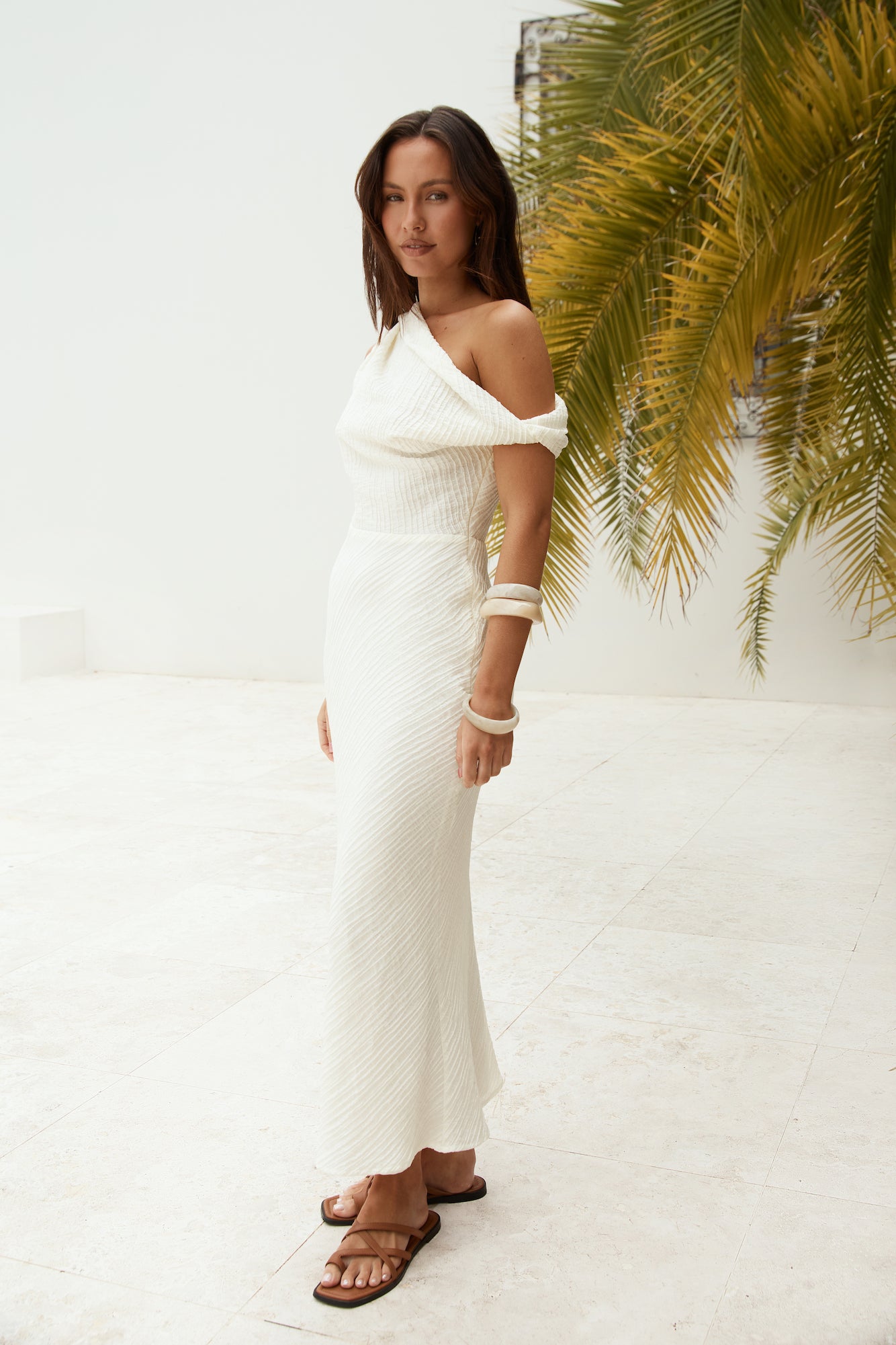 One For You Off Shoulder Maxi Dress Cream-Seaa Fashion