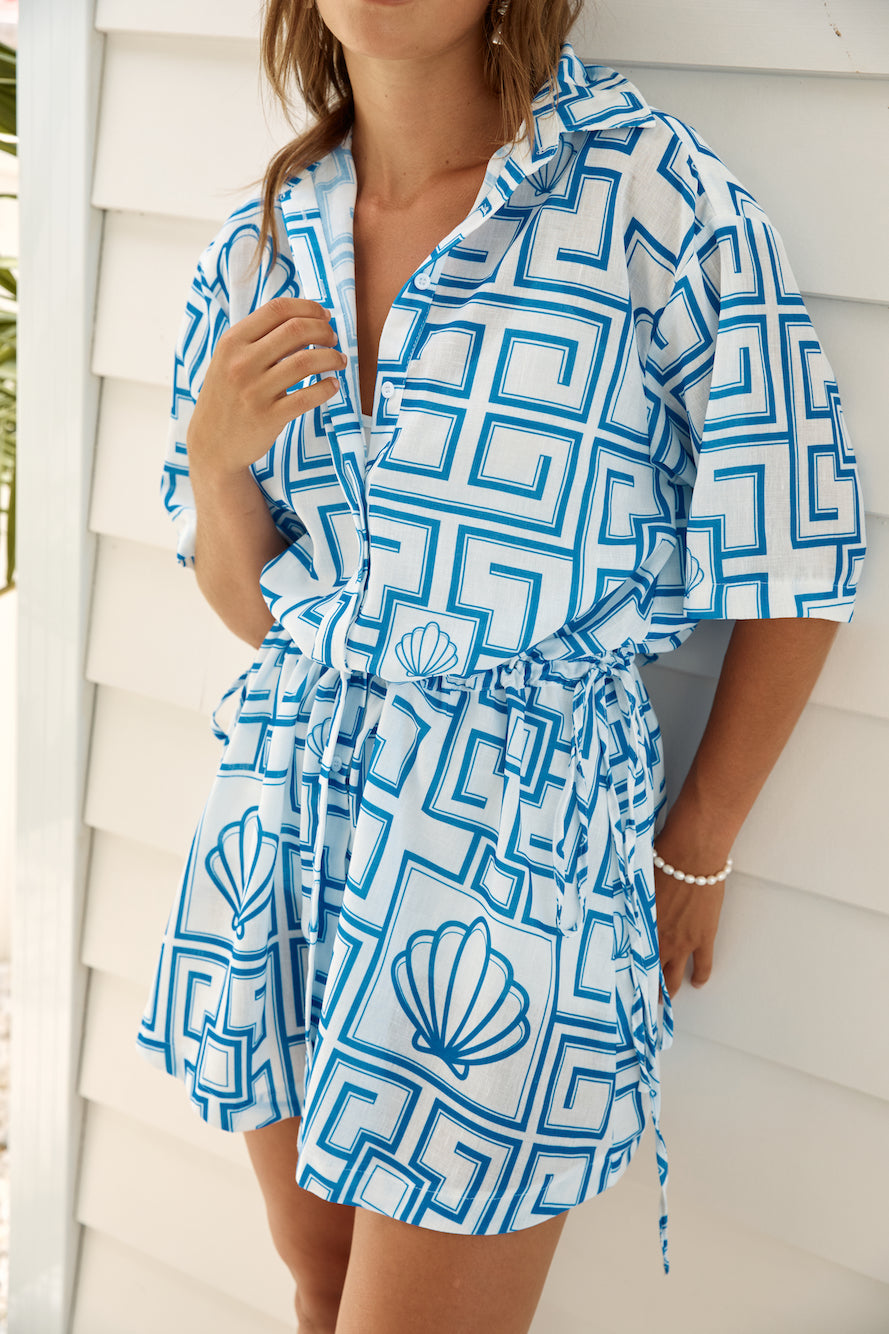 Treasured Dreamer Mini Dress Blue-Seaa Fashion