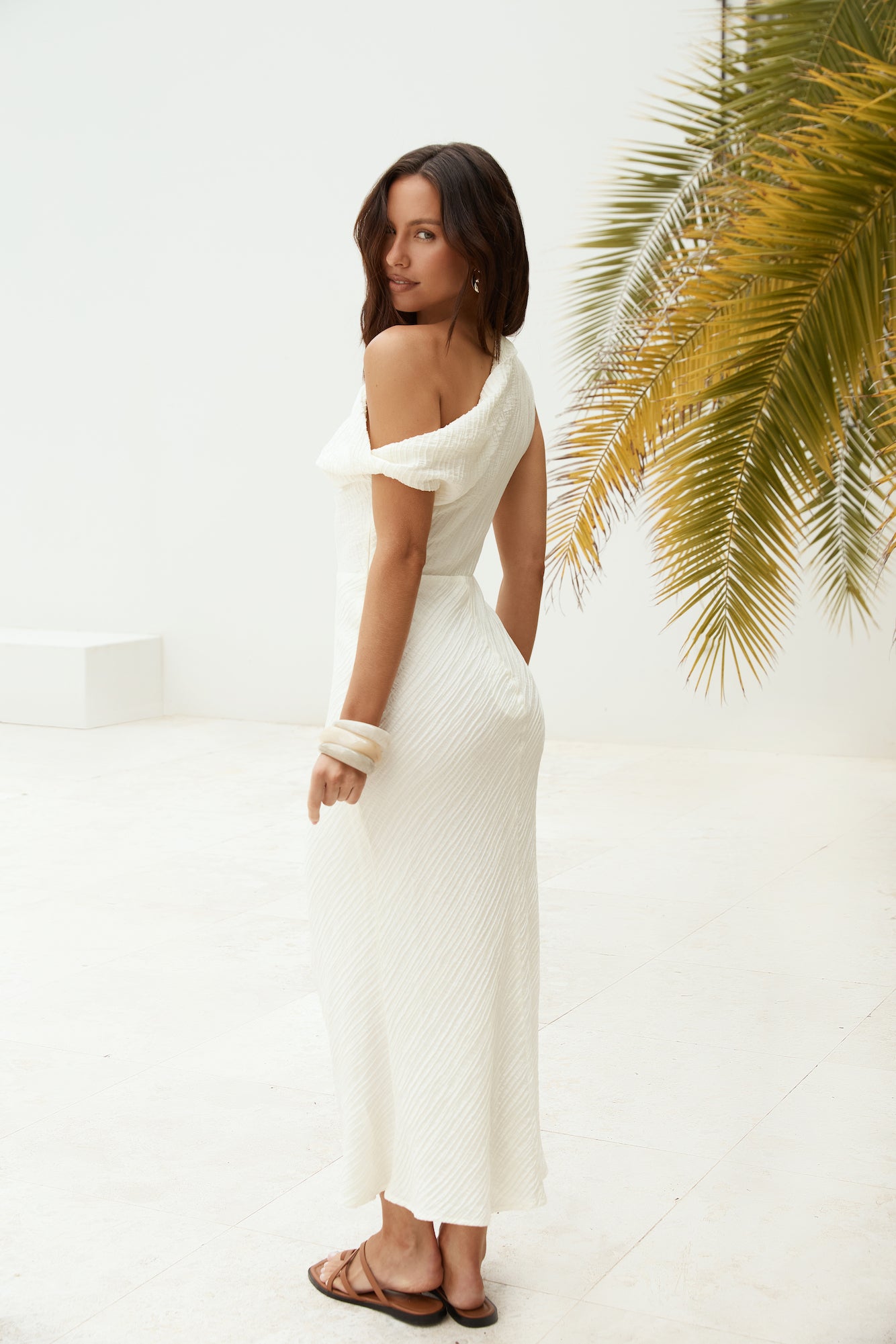One For You Off Shoulder Maxi Dress Cream-Seaa Fashion