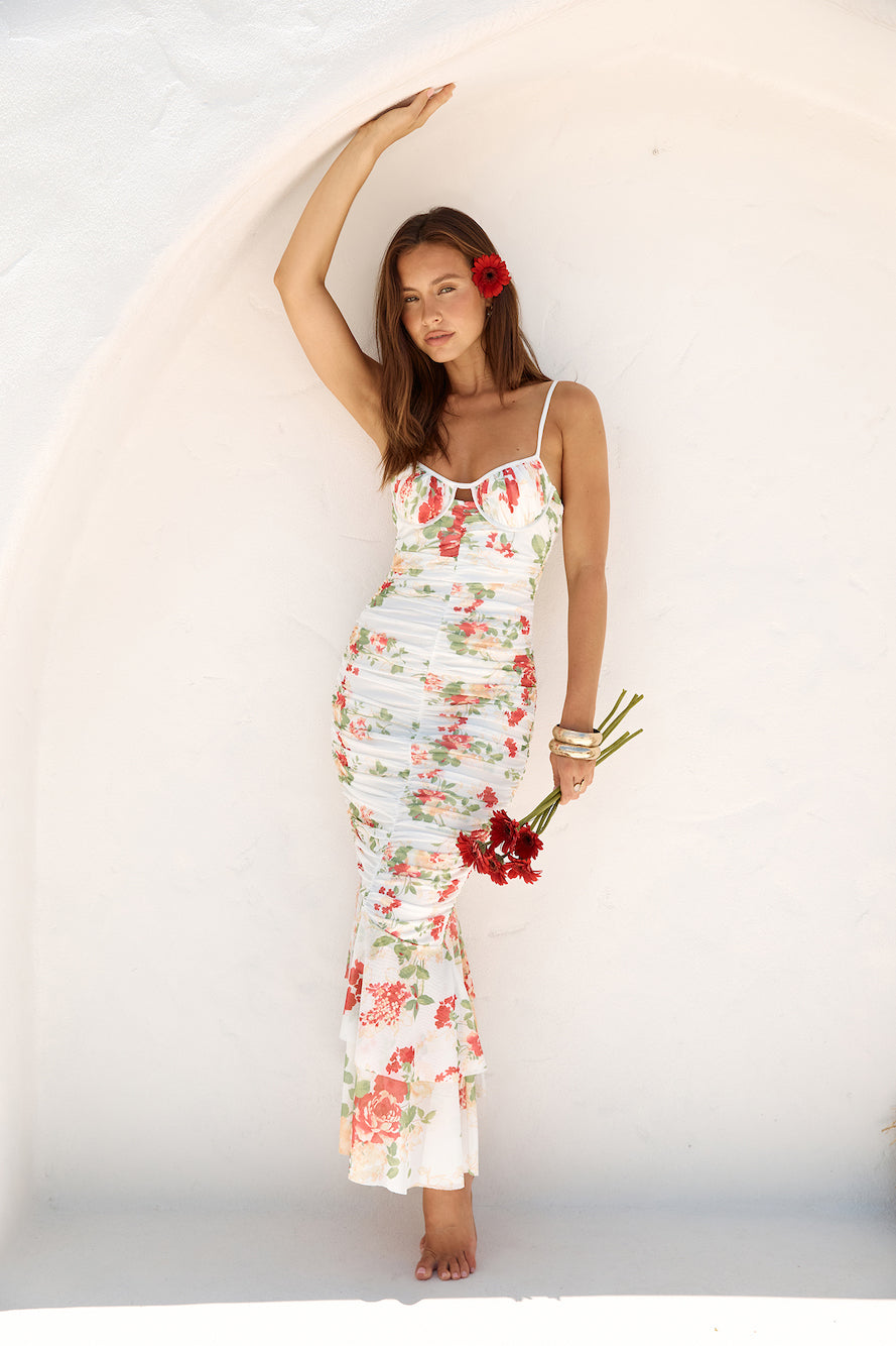 Wander Beyond Mesh Maxi Dress Floral-Seaa Fashion