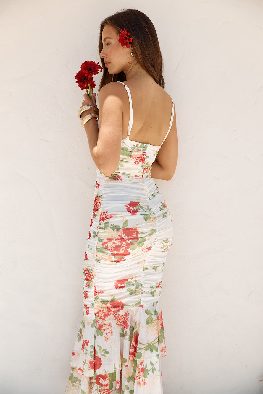 Wander Beyond Mesh Maxi Dress Floral-Seaa Fashion
