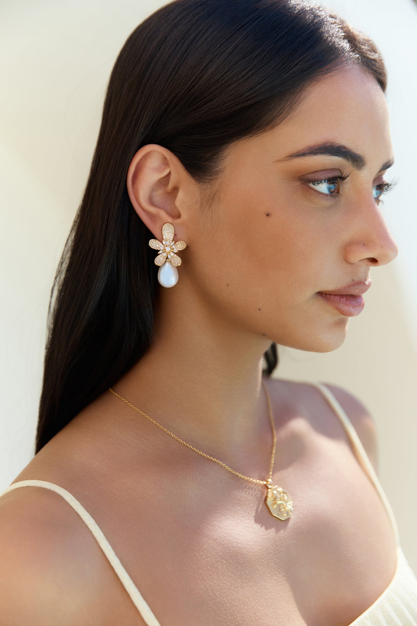 18k Gold Plated Sunlit Siren Earrings Gold-Seaa Fashion