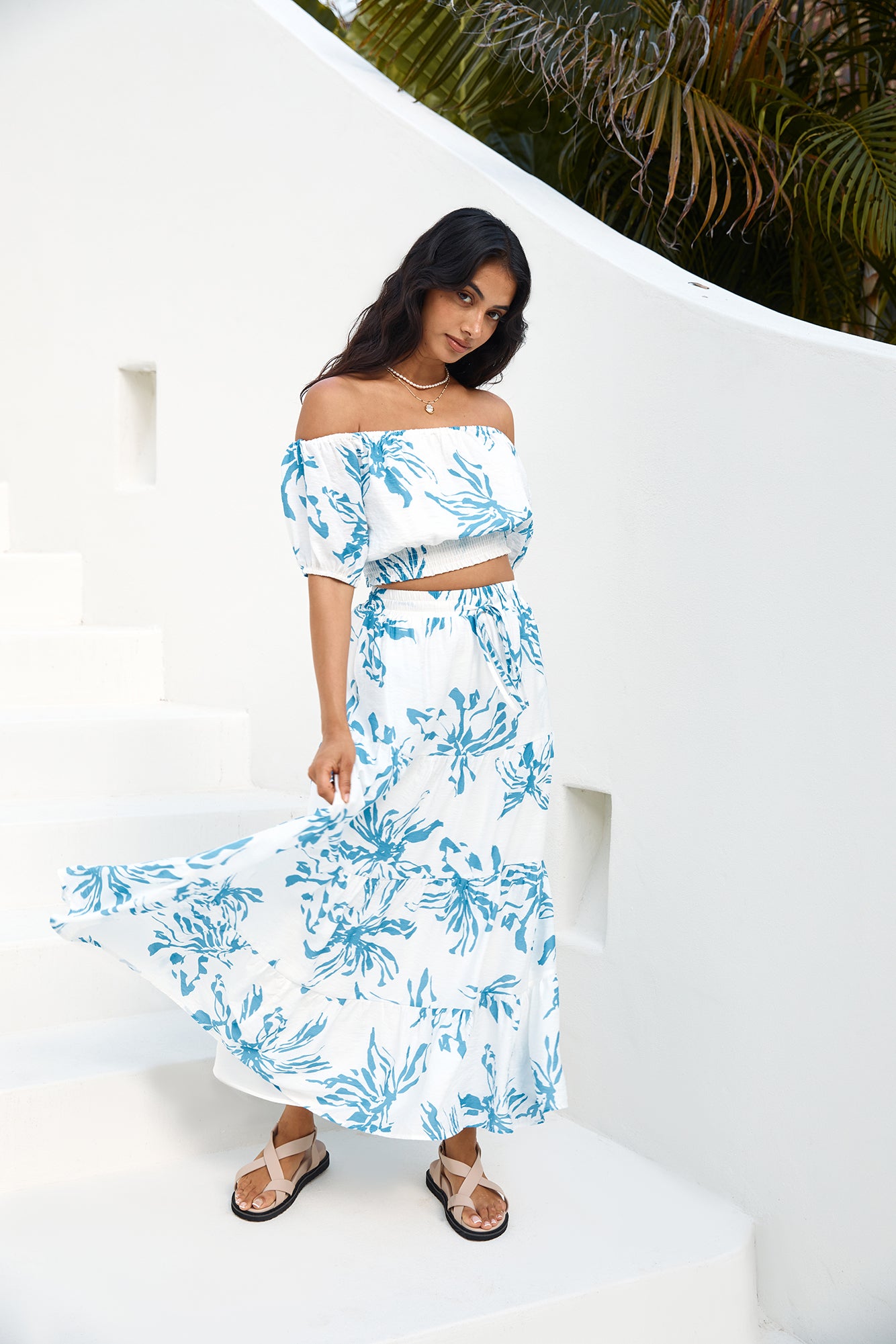 Island Whisper Maxi Skirt Blue-Seaa Fashion