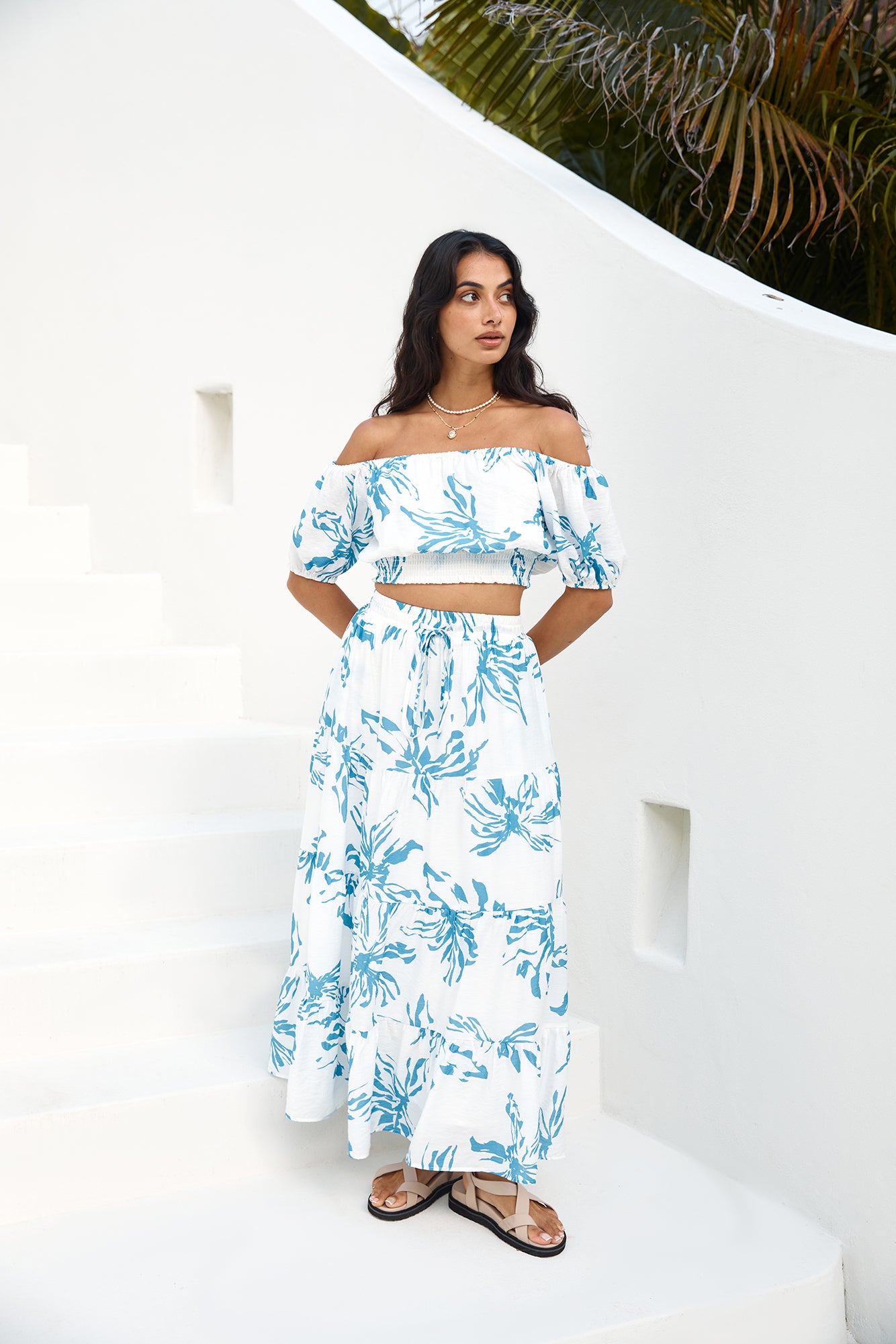 Island Whisper Maxi Skirt Blue-Seaa Fashion