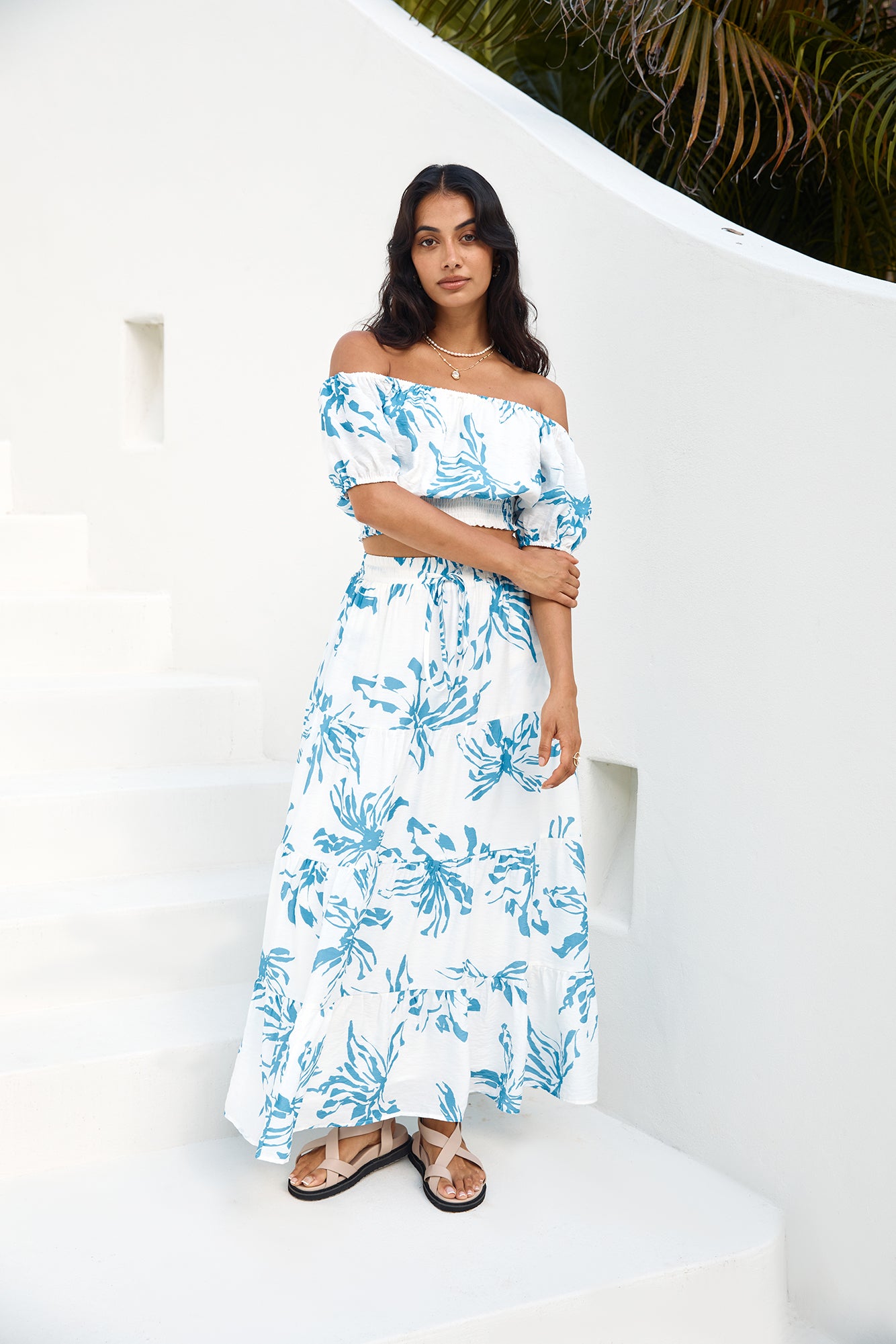 Island Whisper Maxi Skirt Blue-Seaa Fashion