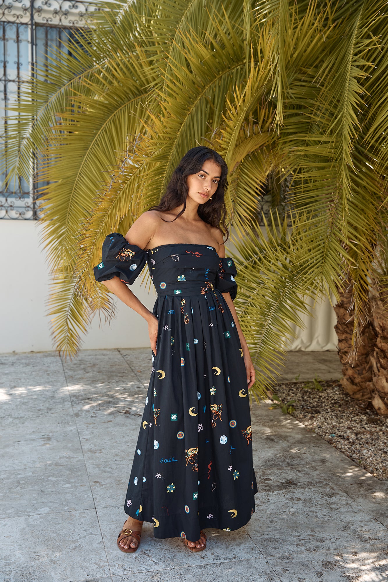 Bonnie Off Shoulder Maxi Dress Black-Seaa Fashion