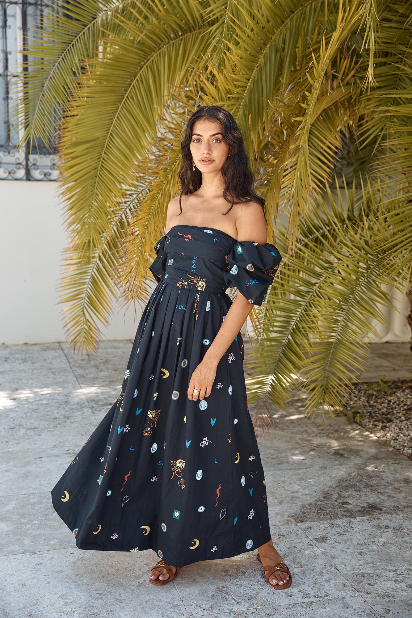 Bonnie Off Shoulder Maxi Dress Black-Seaa Fashion