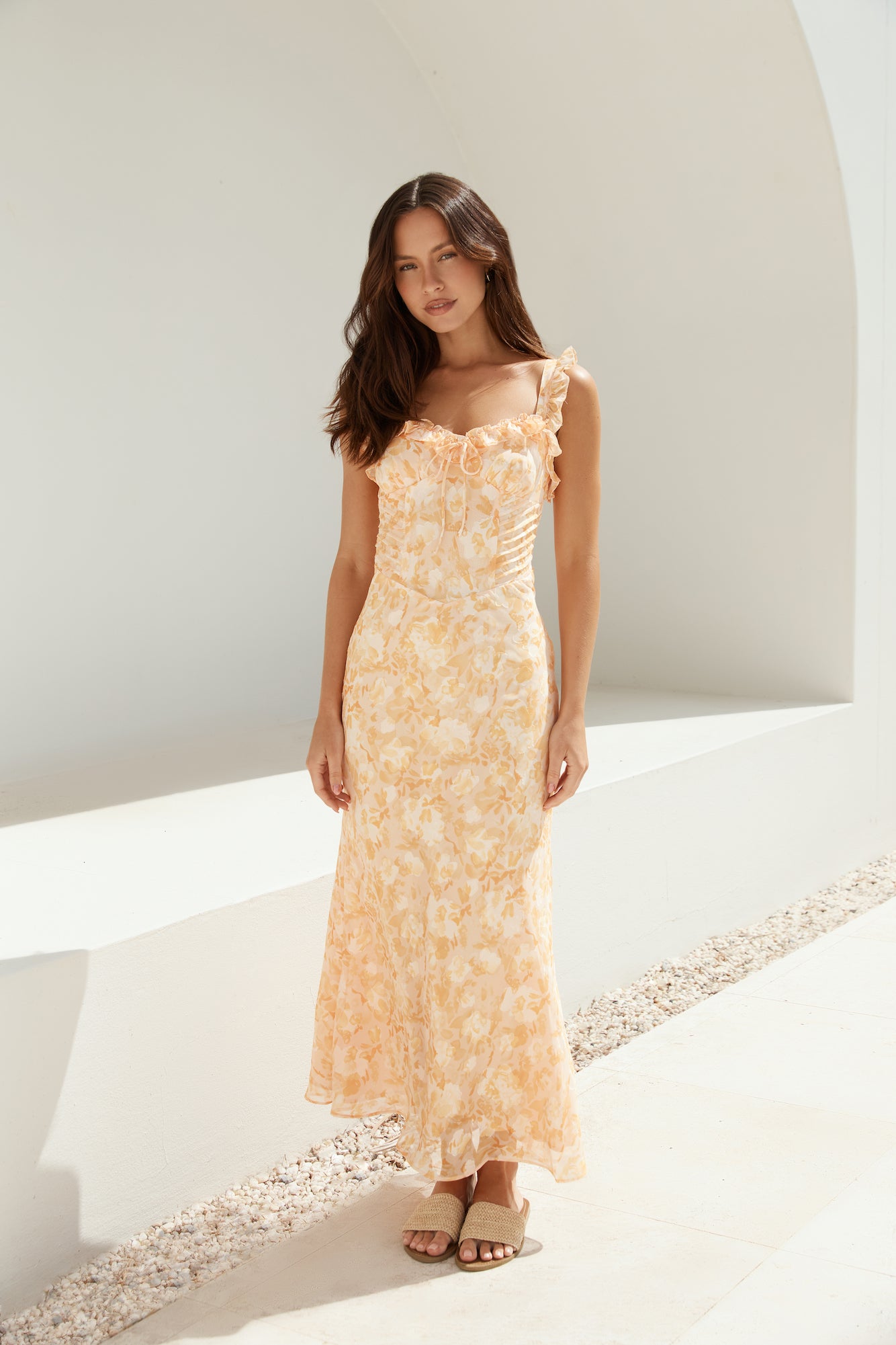 Botanica Maxi Dress Orange-Seaa Fashion