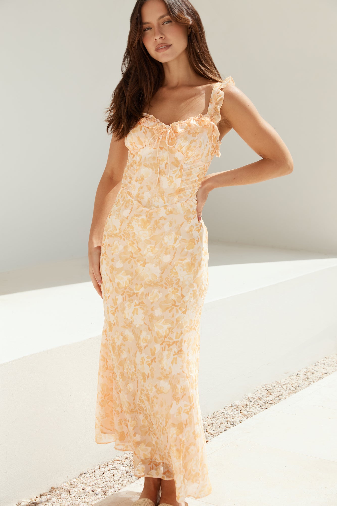 Botanica Maxi Dress Orange-Seaa Fashion