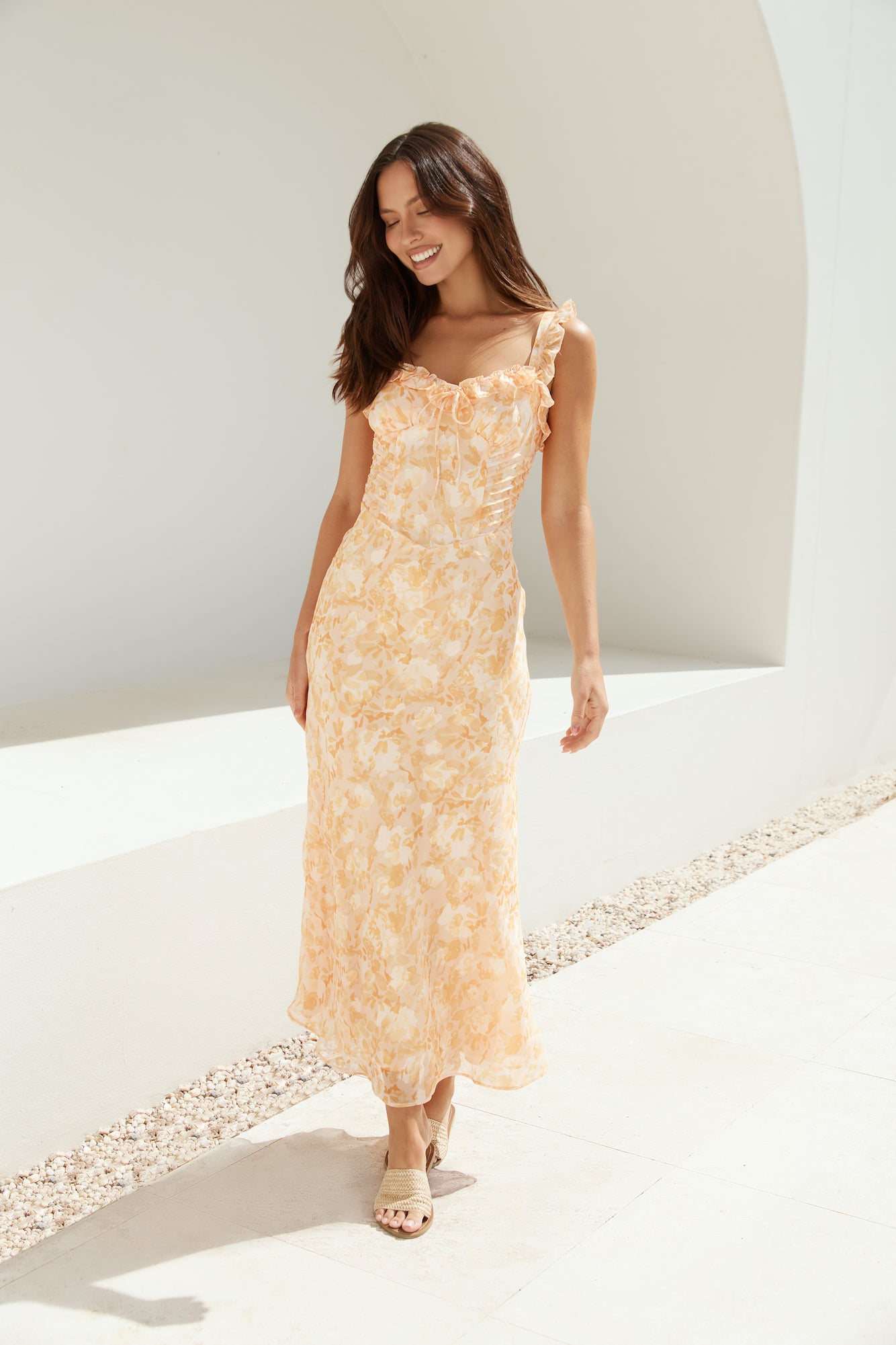 Botanica Maxi Dress Orange-Seaa Fashion