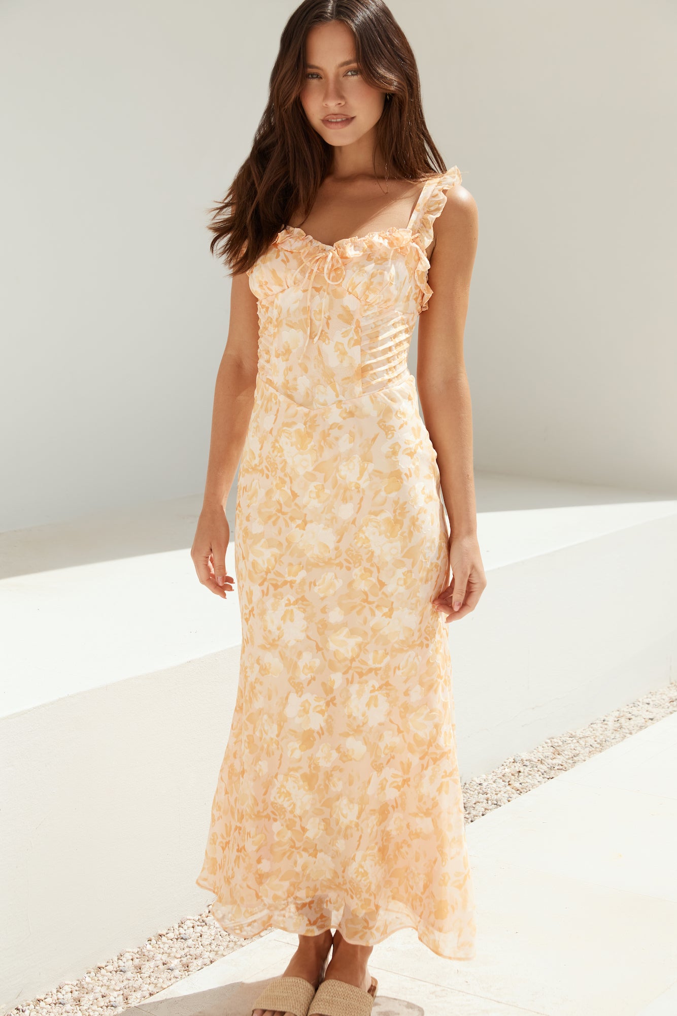 Botanica Maxi Dress Orange-Seaa Fashion